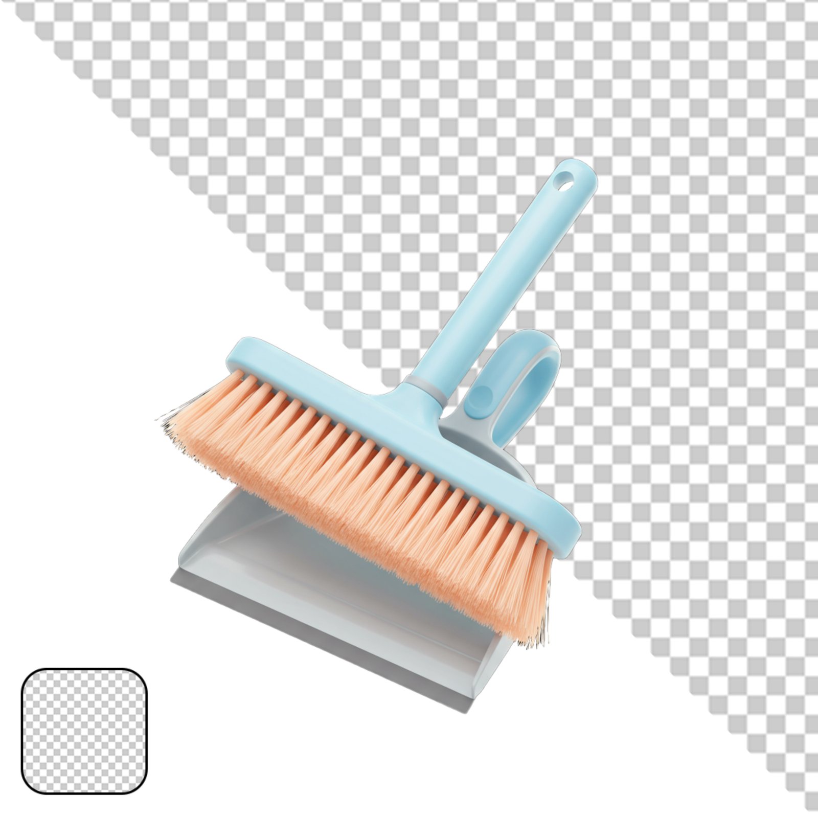 Modern Blue Broom And Dustpan Set Isolated Transparent PNG