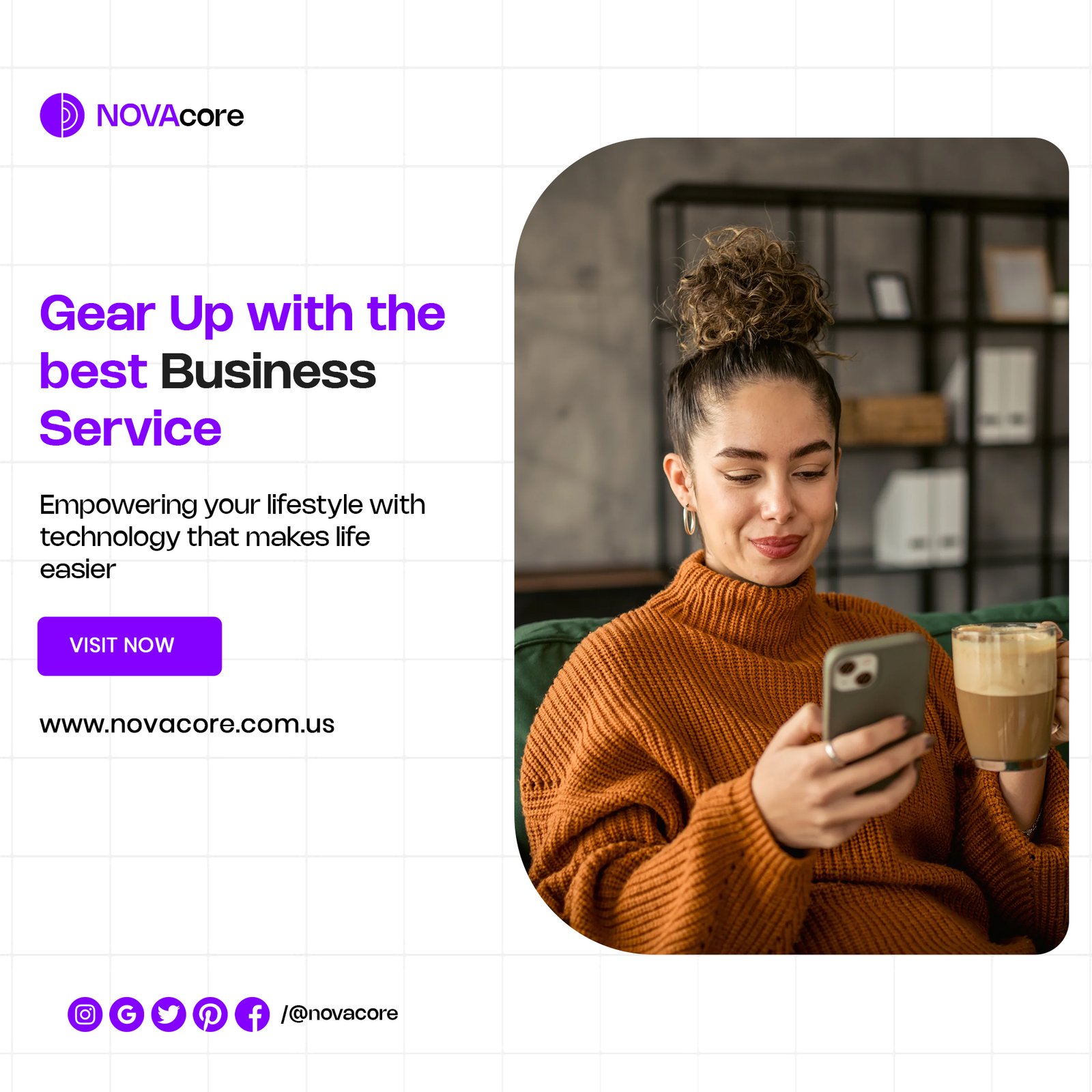 Modern Business Service Social Media Post Template Design