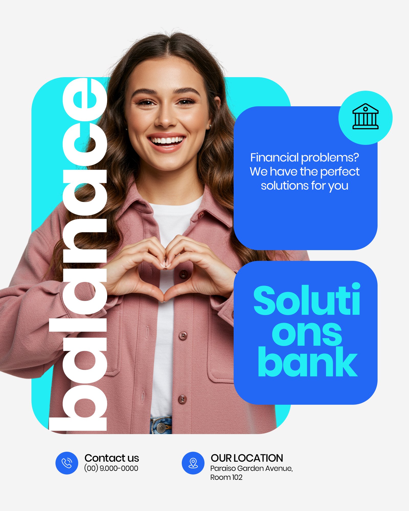 Modern Financial Solutions Social Media Post Template For Banking