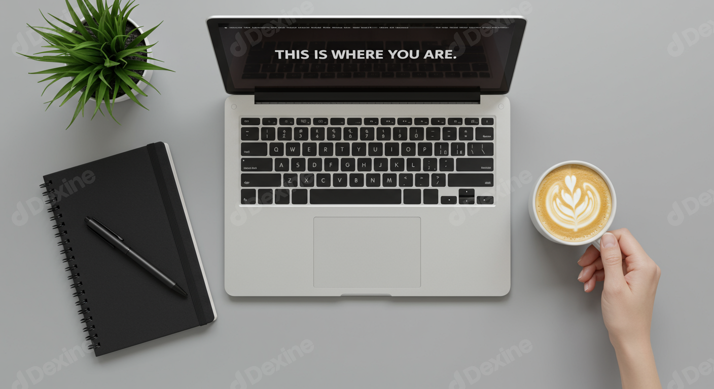 Modern Flat Lay Workspace With Laptop Coffee And Notebook