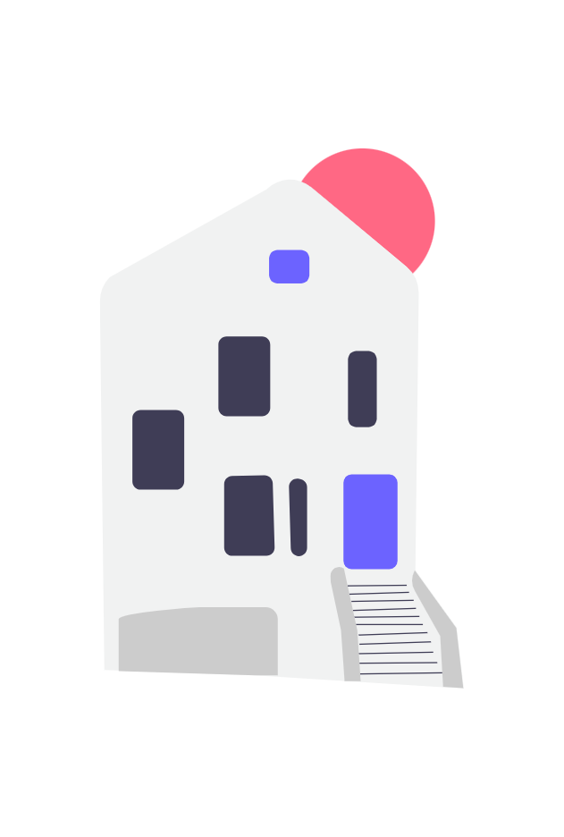 Modern Minimalist House Illustration With Flat Design Elements