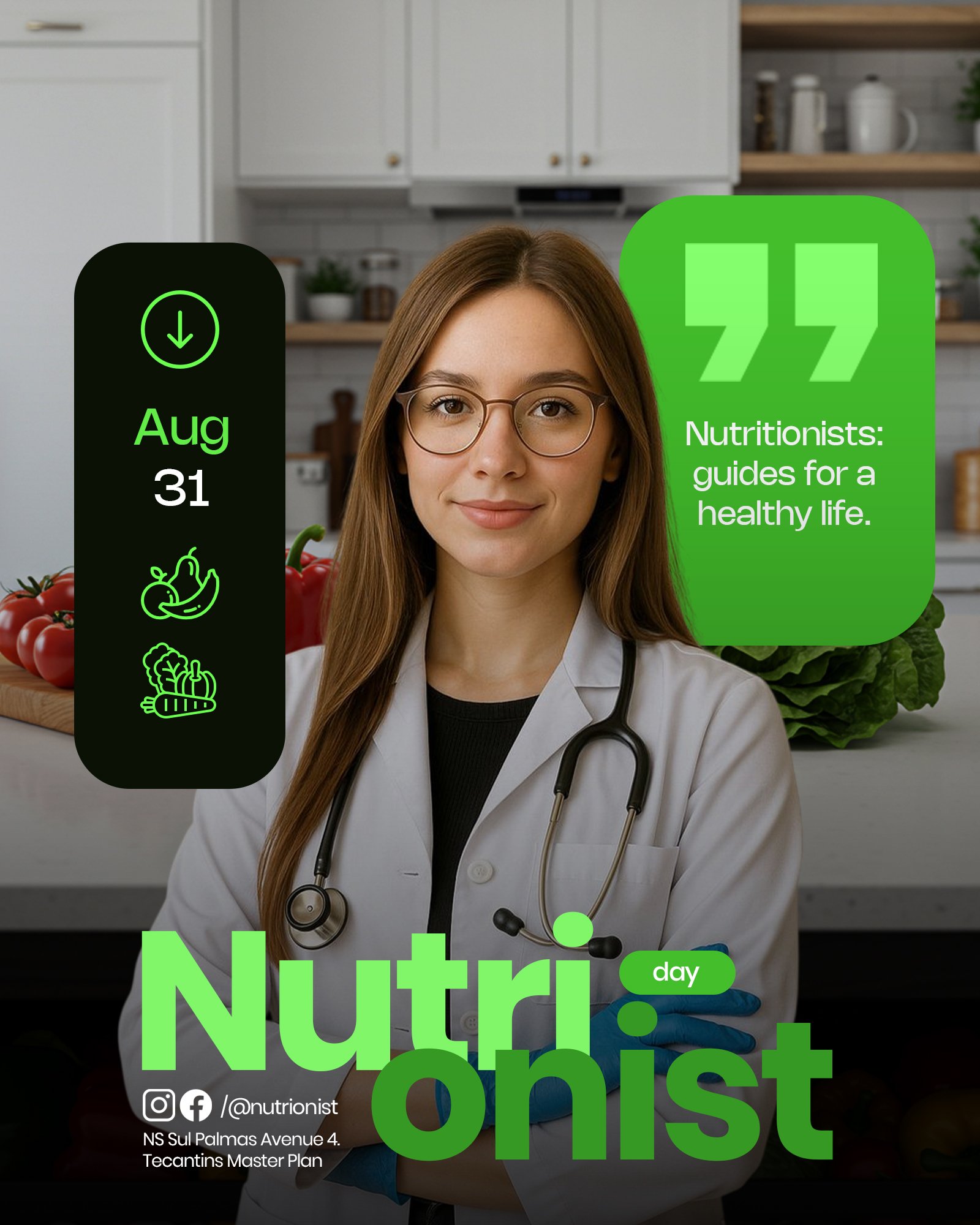 Modern Nutritionist Social Media Post Template For Health And Wellness Promotion