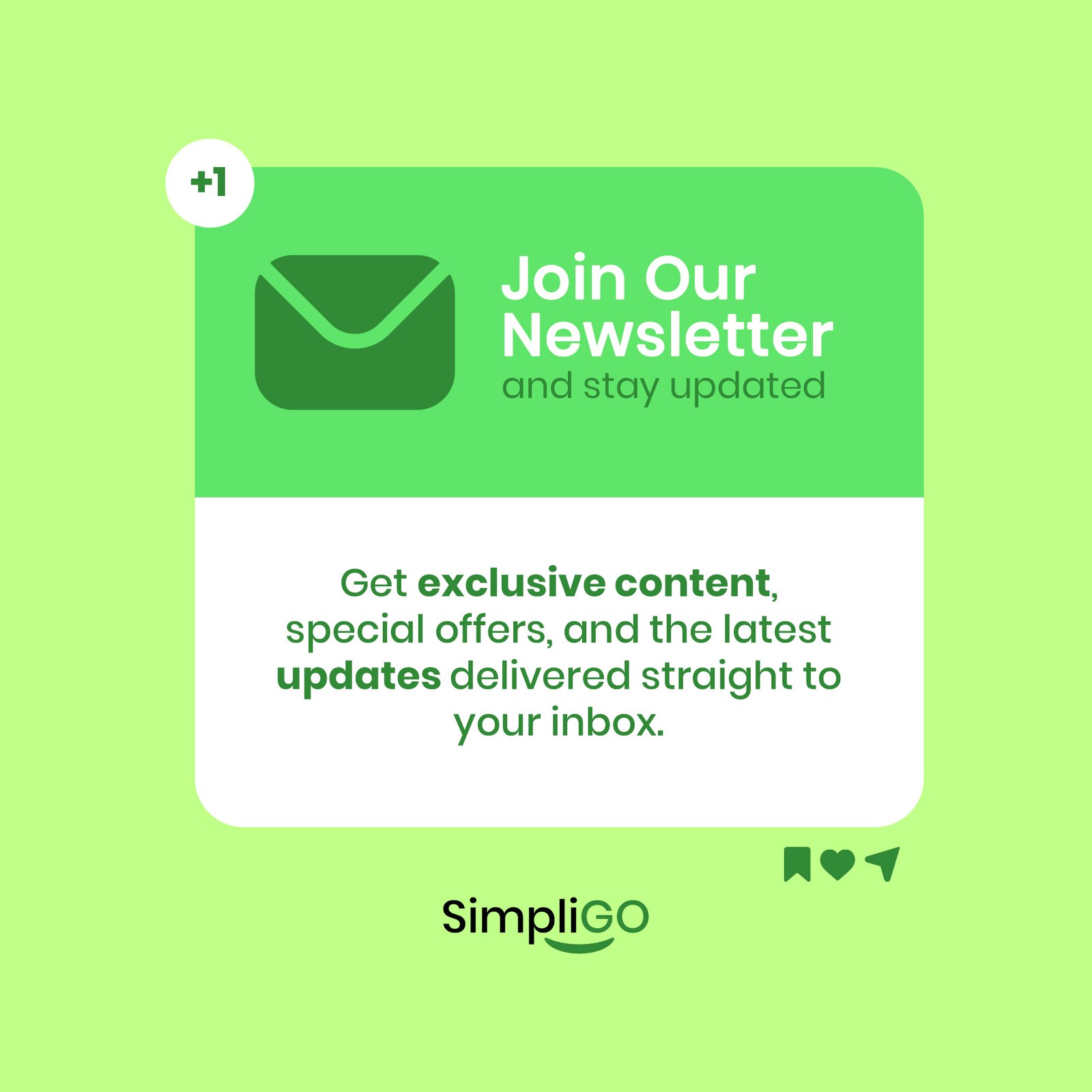 Modern Social Media Post Template For Newsletter Subscription And Updates