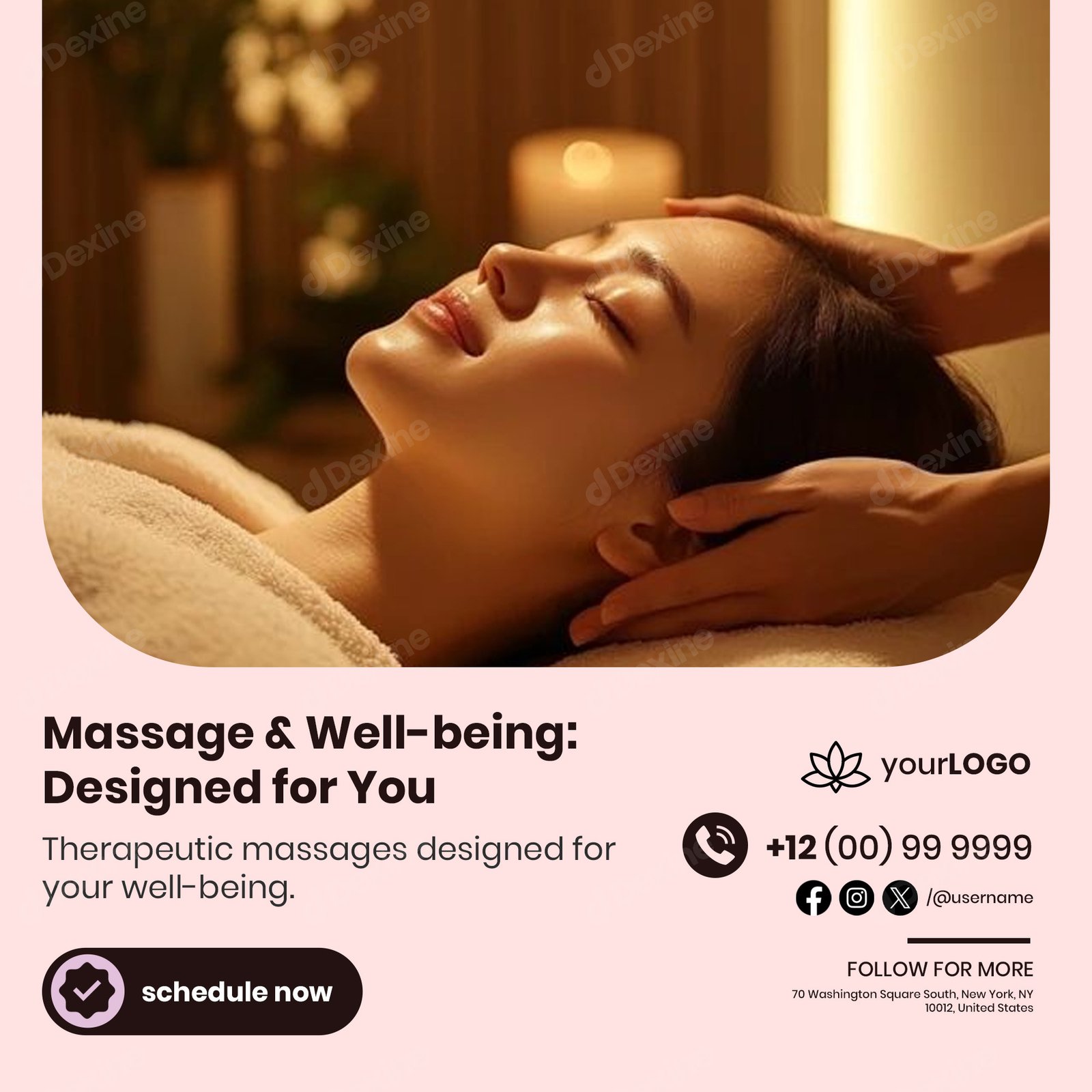 Modern Spa Wellness Social Media Template For Massage Promotions