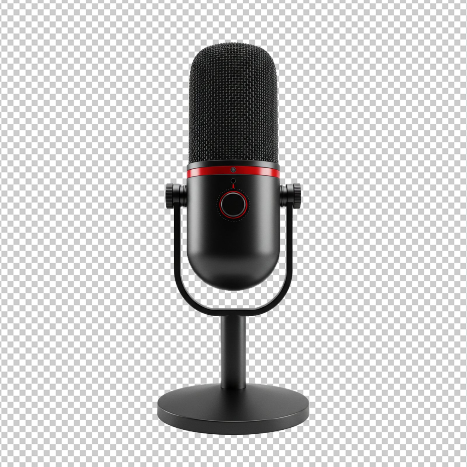 Modern Studio Microphone With Transparent Background For Podcasting