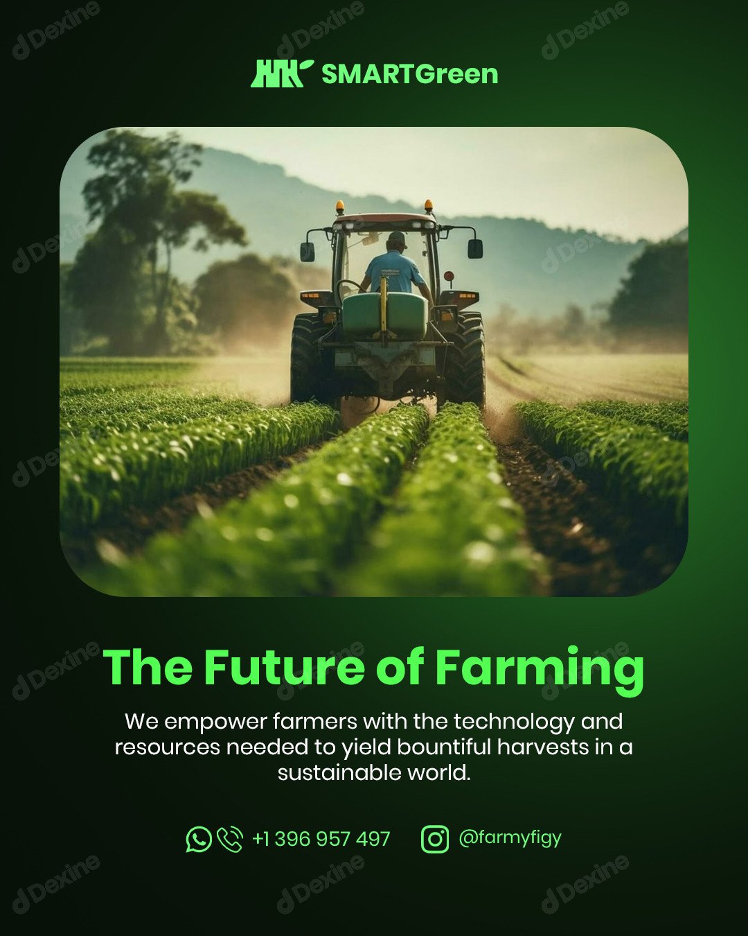 Modern Sustainable Farming Agriculture Business Social Media Post Template
