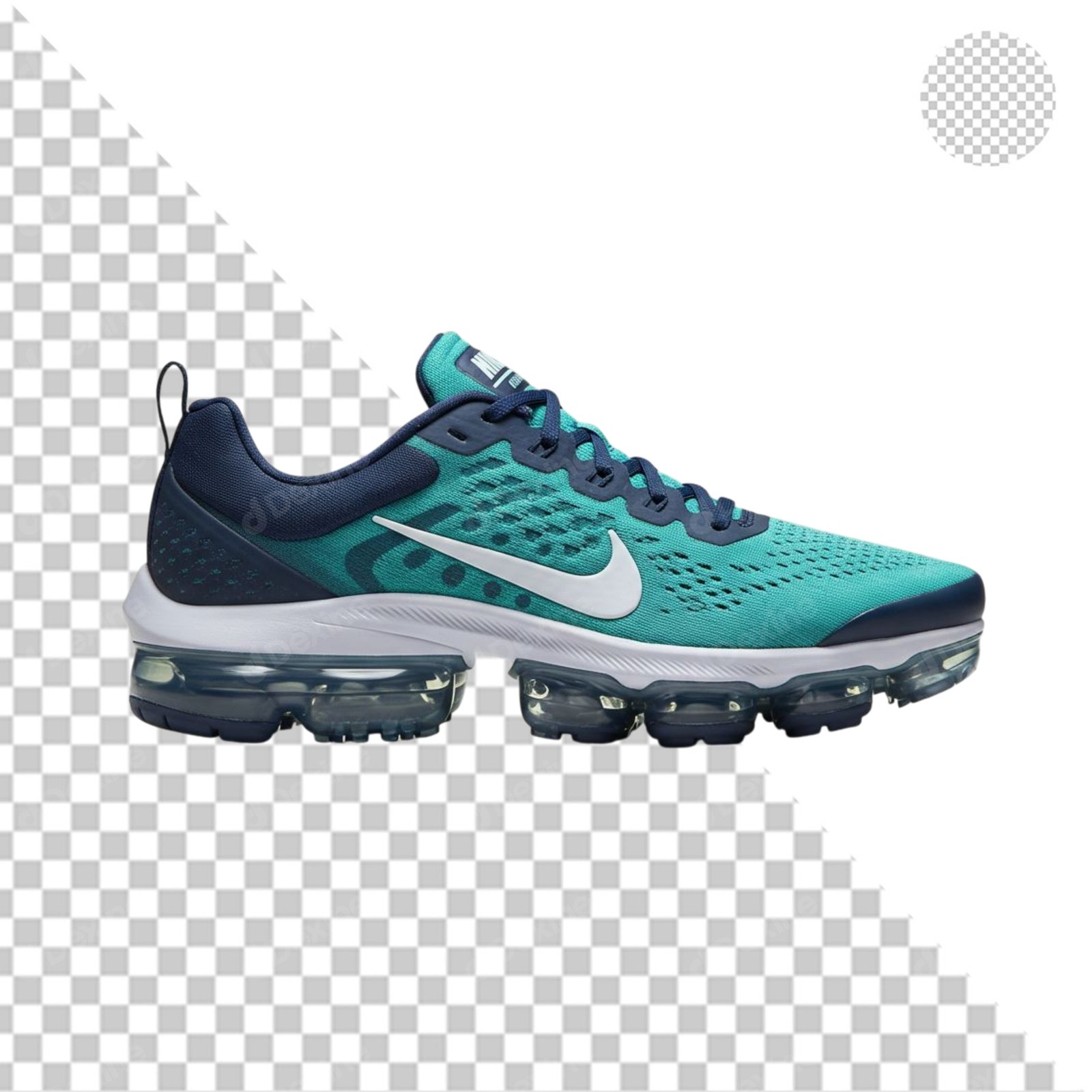 Modern Teal Running Shoe With Air Sole Transparent PNG