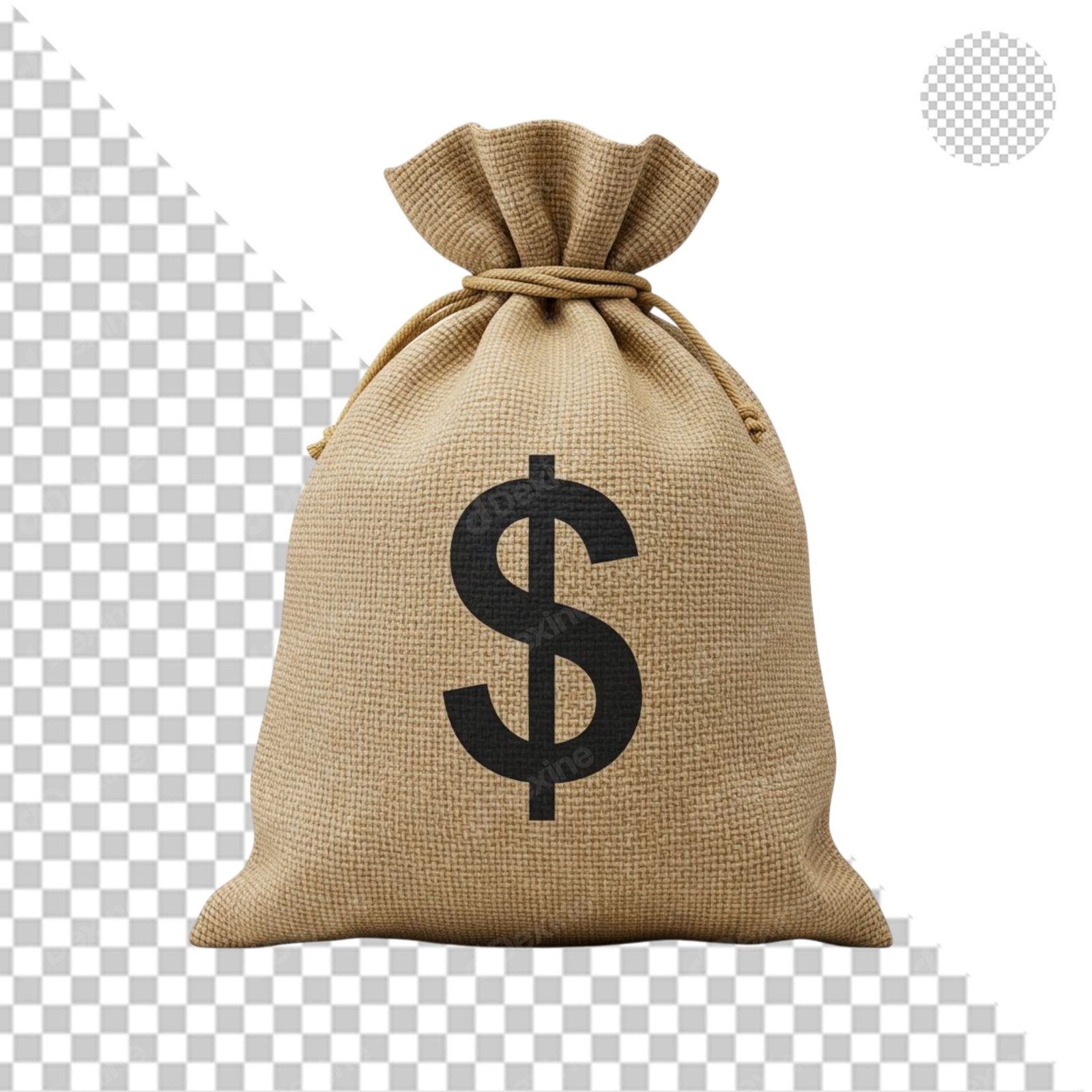 Money Bag With Dollar Sign Isolated Transparent PNG For Finance Design