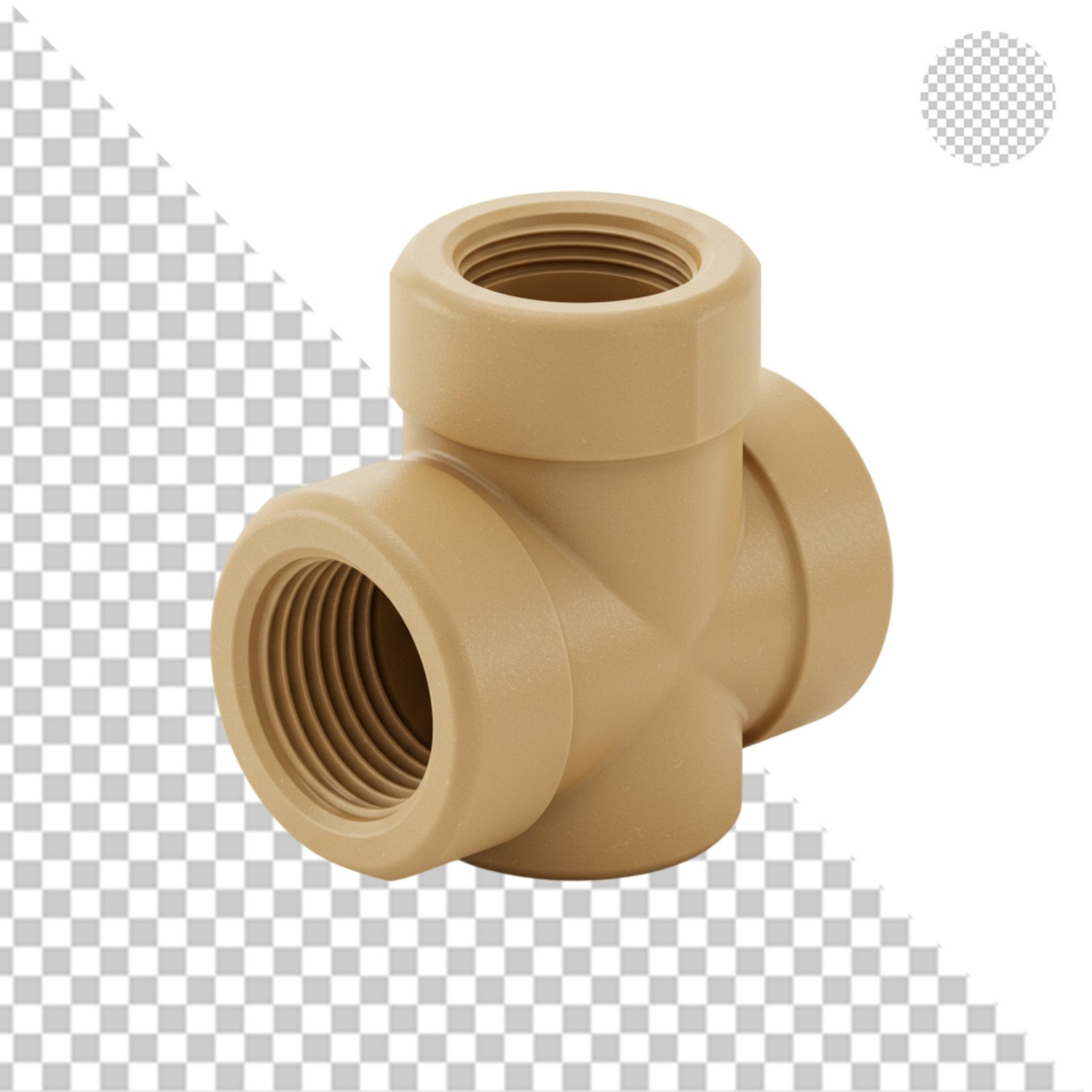 PPR Plastic Plumbing T Connector Pipe Fitting Isolated Transparent PNG