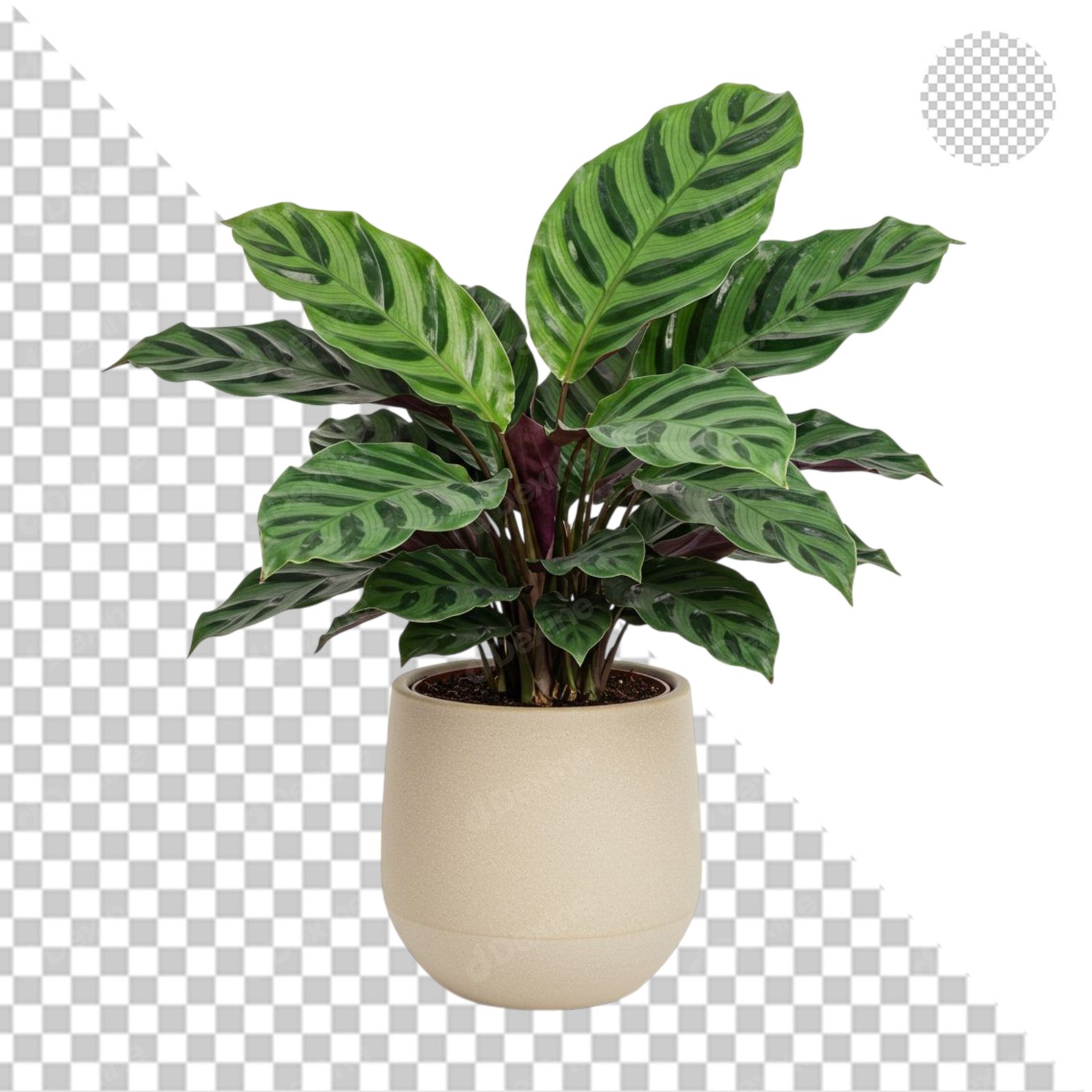 Potted Calathea Plant Cutout For Interior Design With Transparent Background
