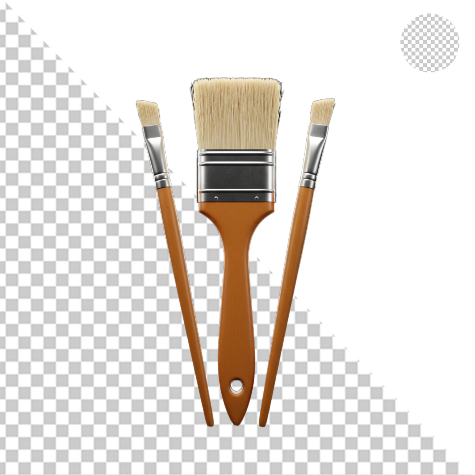 Professional Artist Paint Brushes Set With Transparent Background PNG