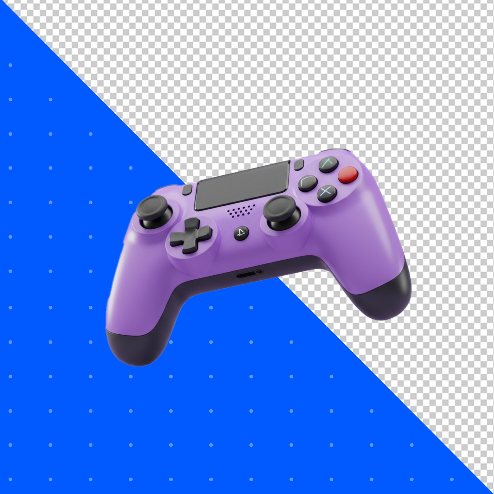 Purple Video Game Controller Isolated With Transparent Background