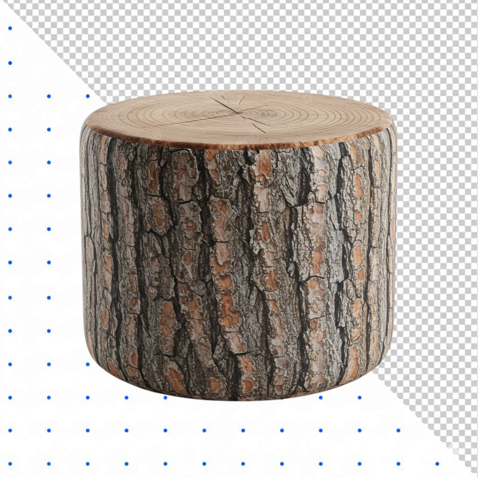 Realistic Wooden Tree Stump Cutout PNG With Transparent Background