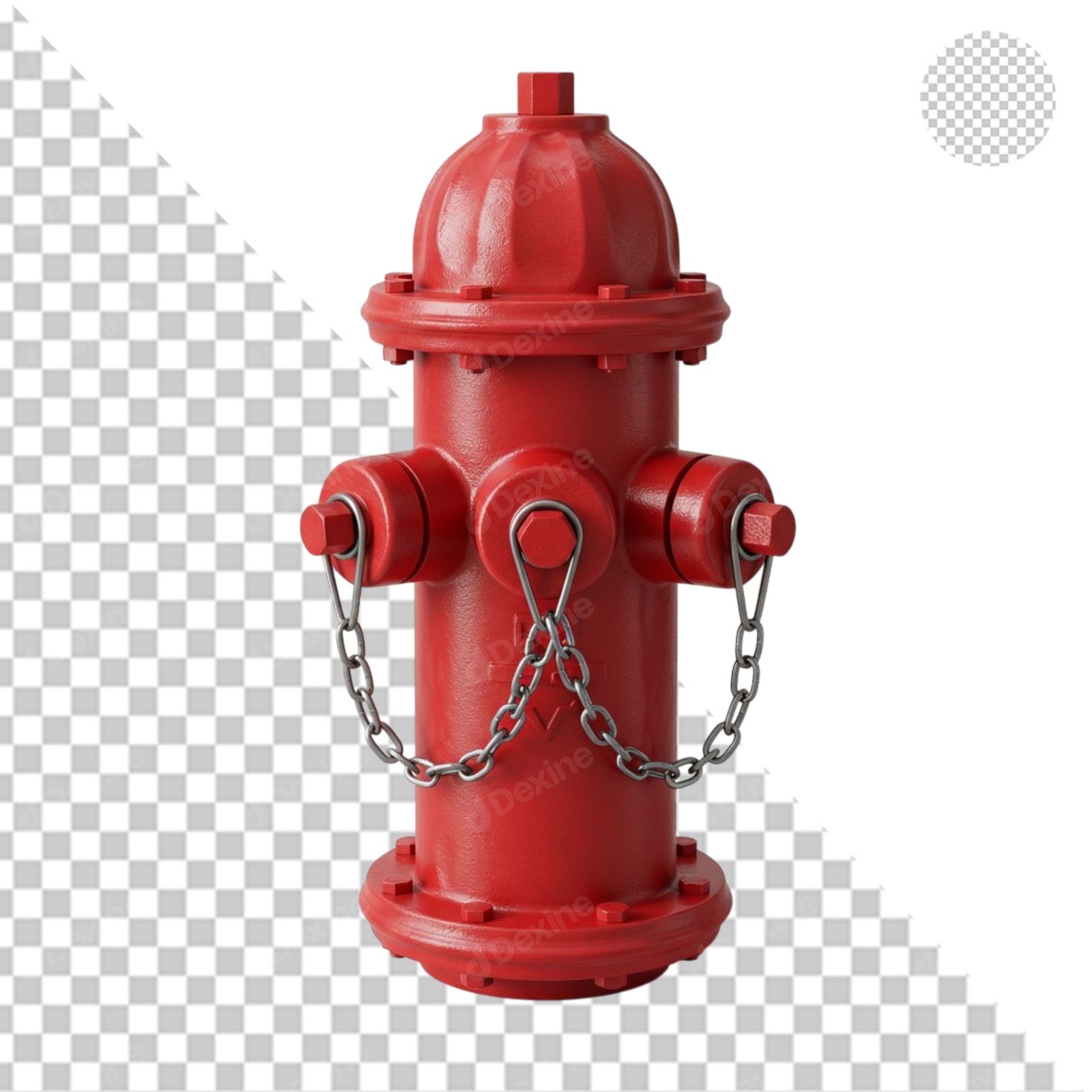 Red Fire Hydrant Isolated On Transparent Background For Design