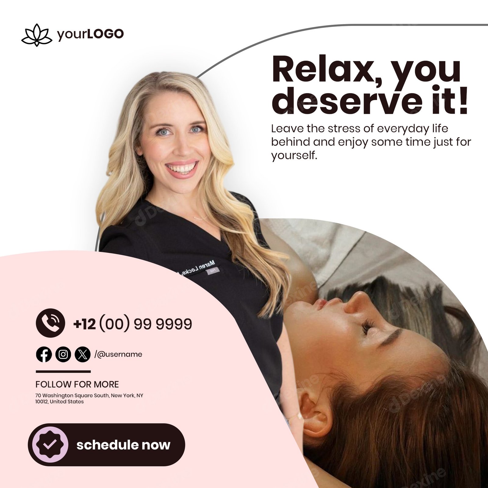 Relaxation Wellness Spa Social Media Marketing Post Template