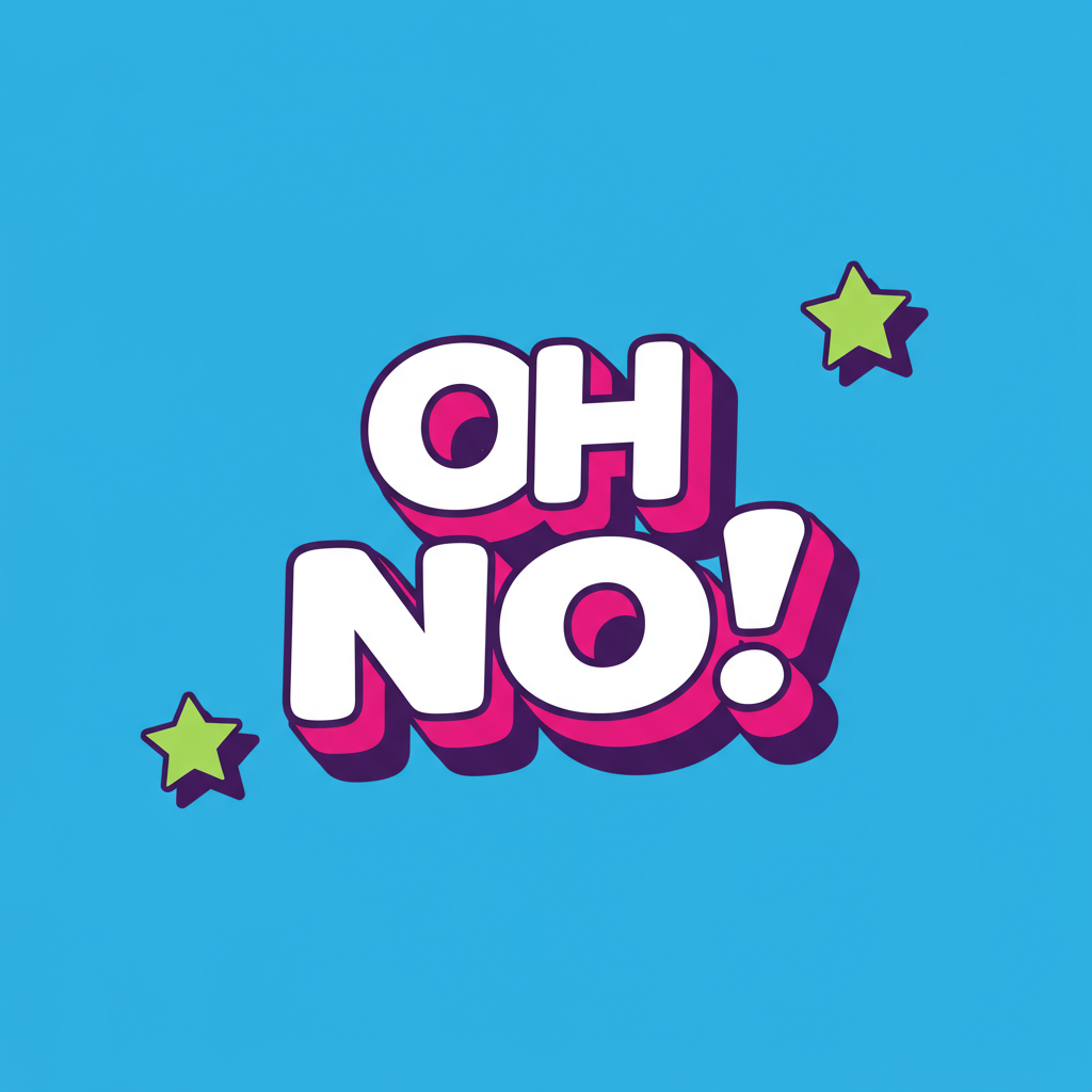 Retro Pop Art Oh No Comic Text With Stars