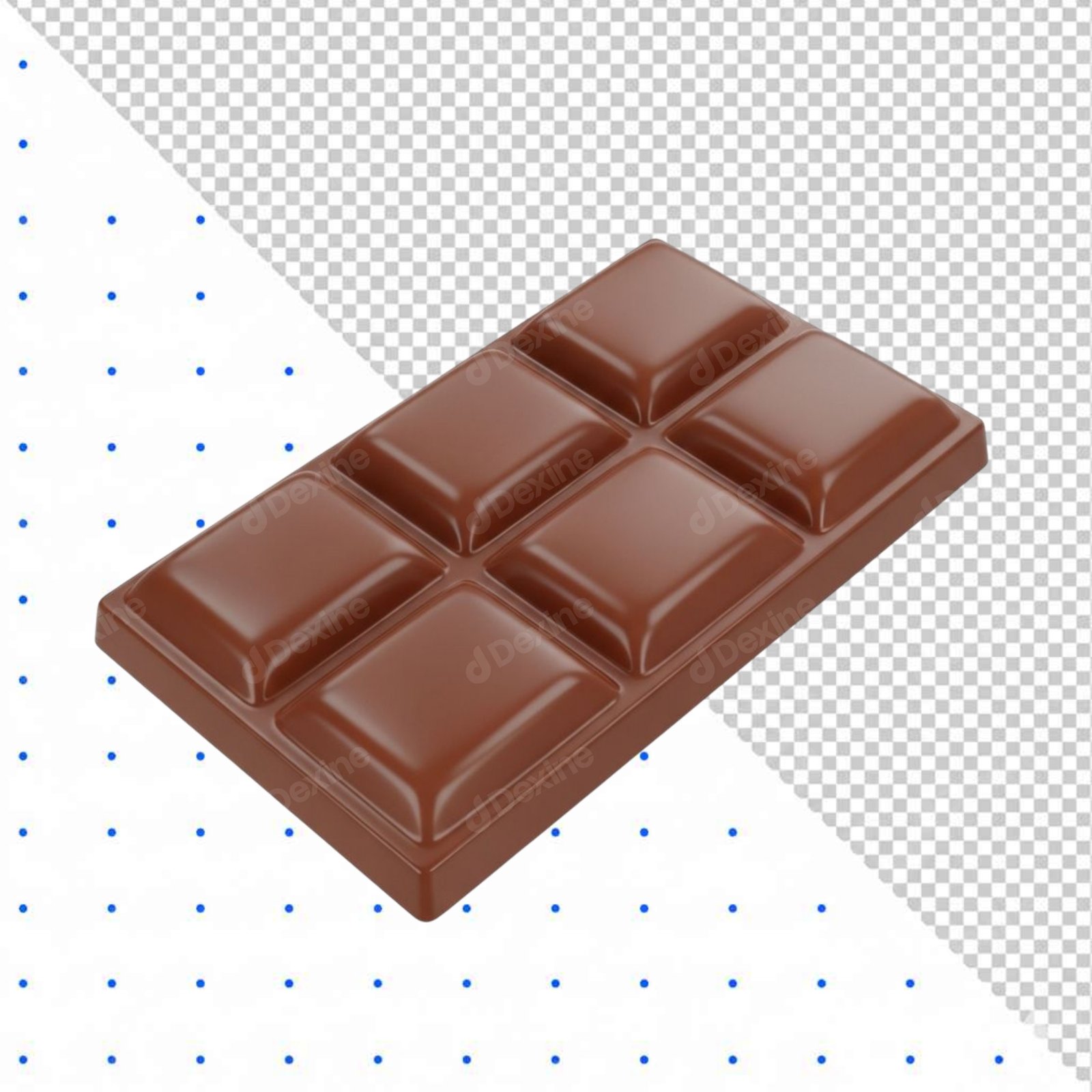 Shiny Milk Chocolate Bar Cutout Isolated On Transparent Background