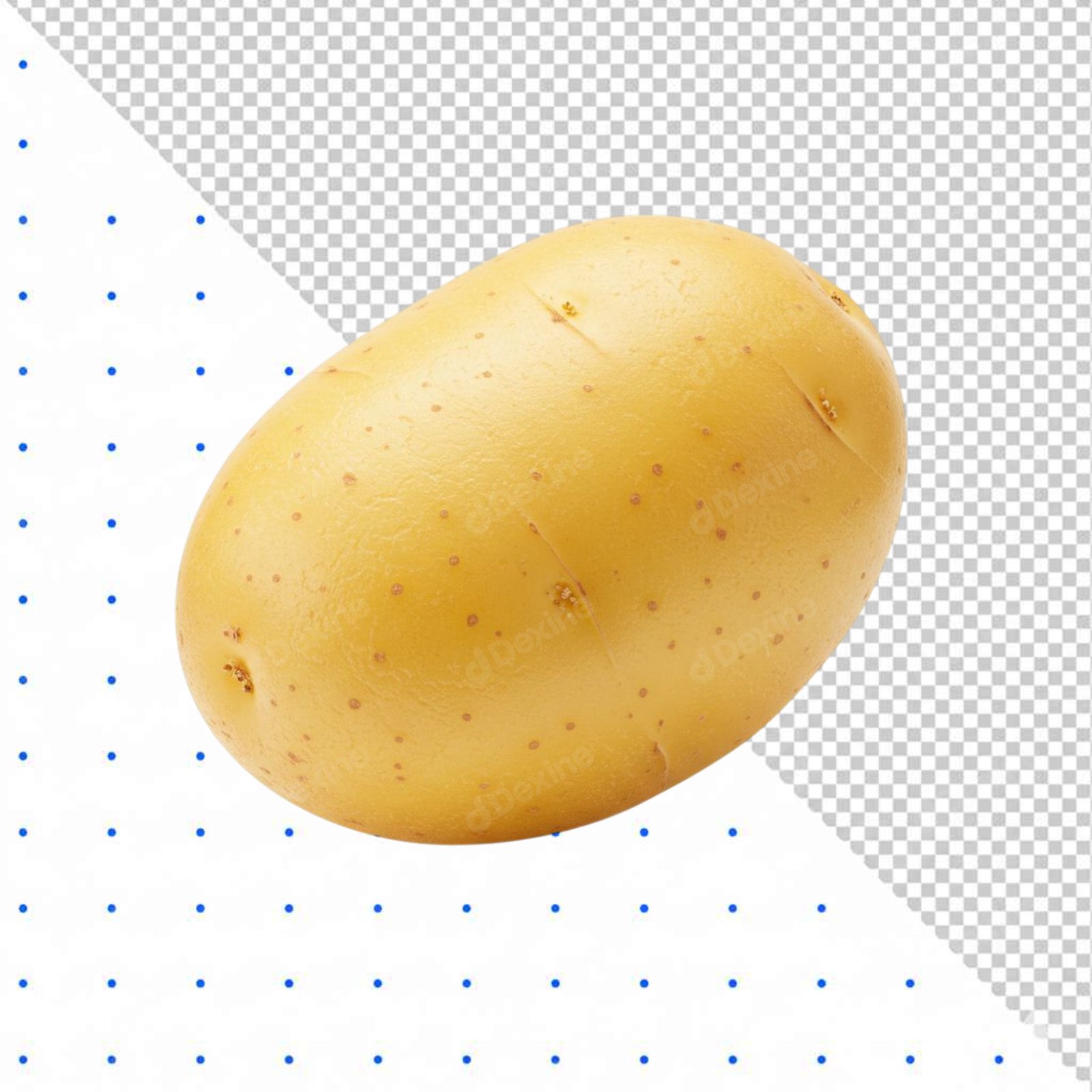 Single Raw Yellow Potato Isolated On Transparent Background PNG Cutout