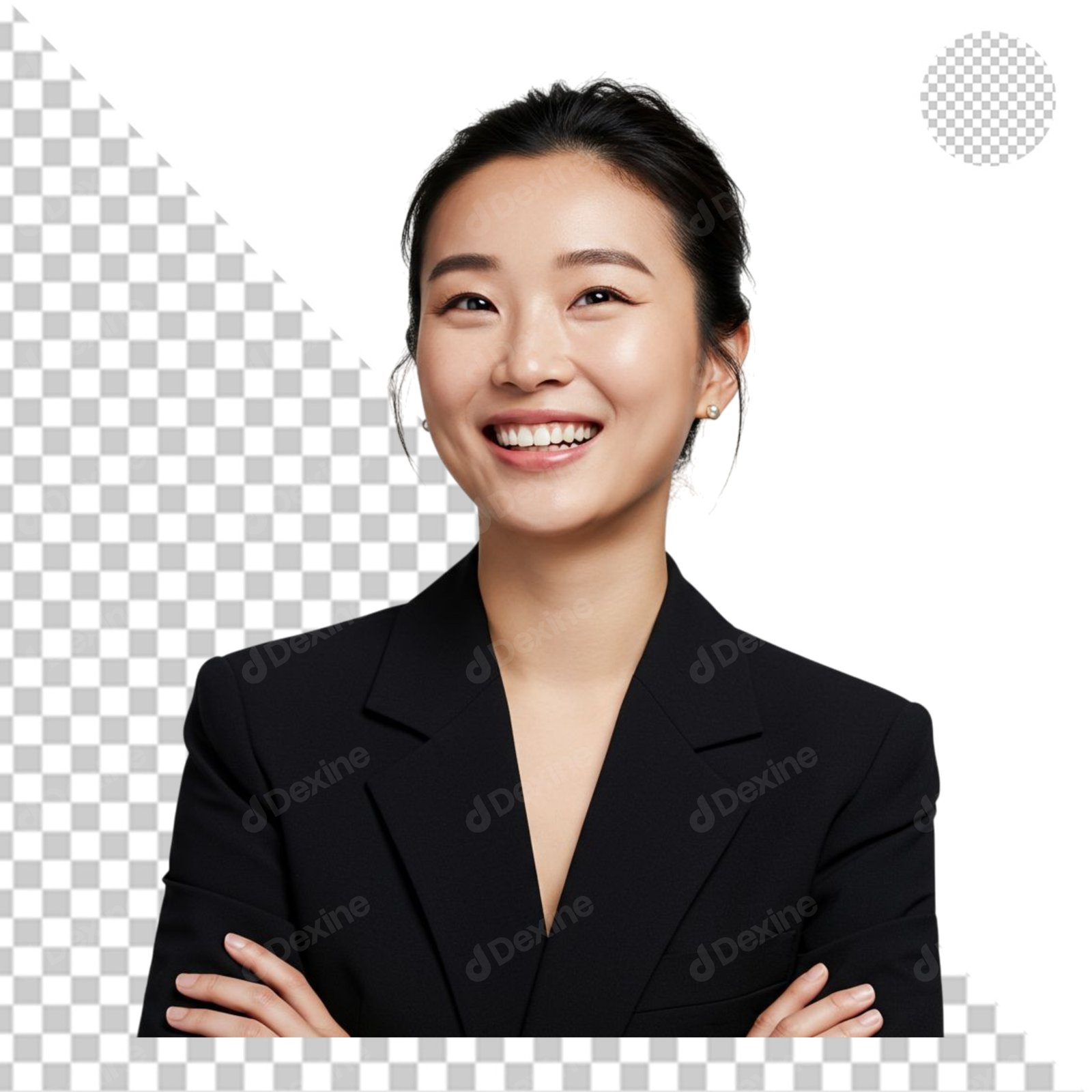 Smiling Asian Businesswoman Cutout With Transparent Background