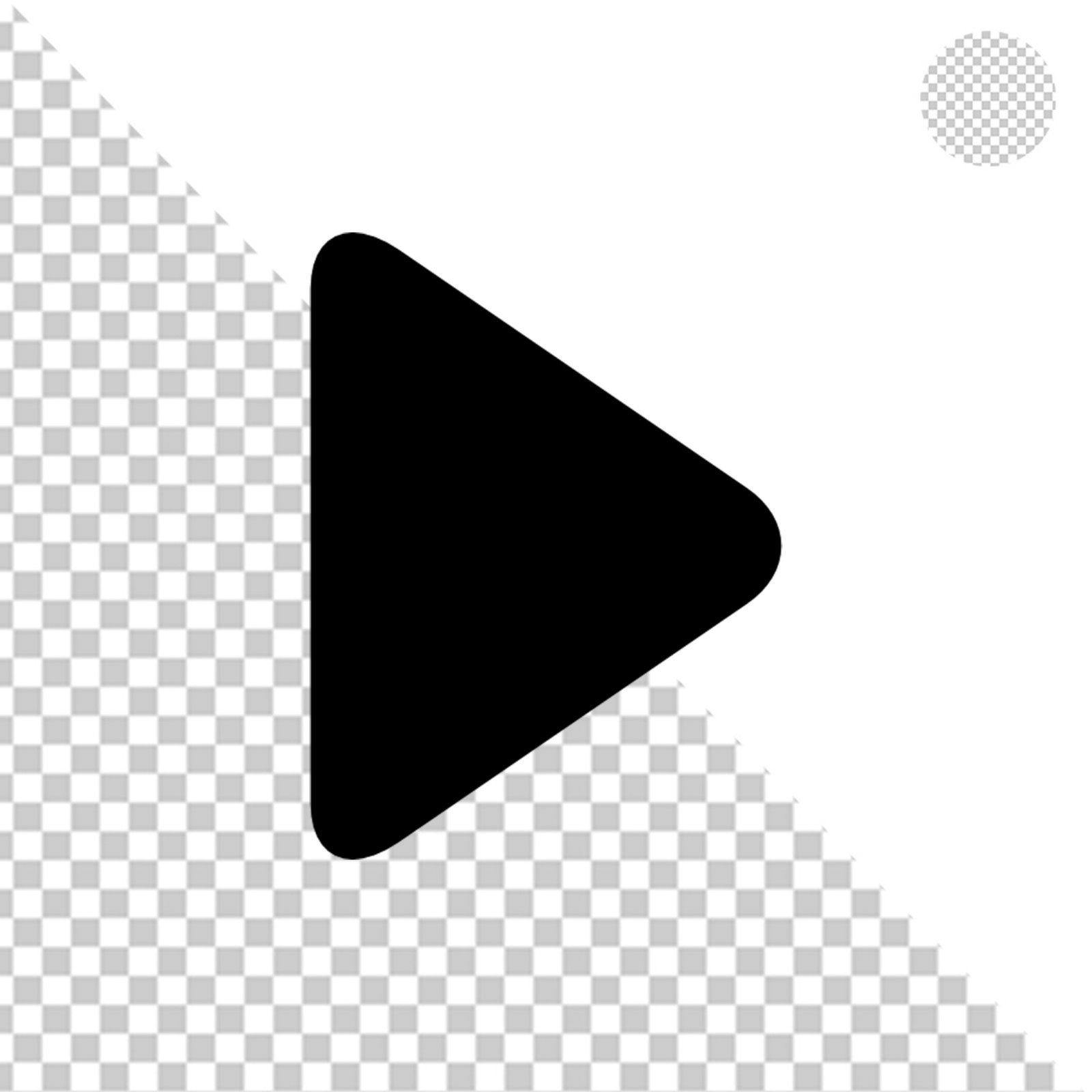 Solid Black Geometric Shape Cutout With Transparent Background