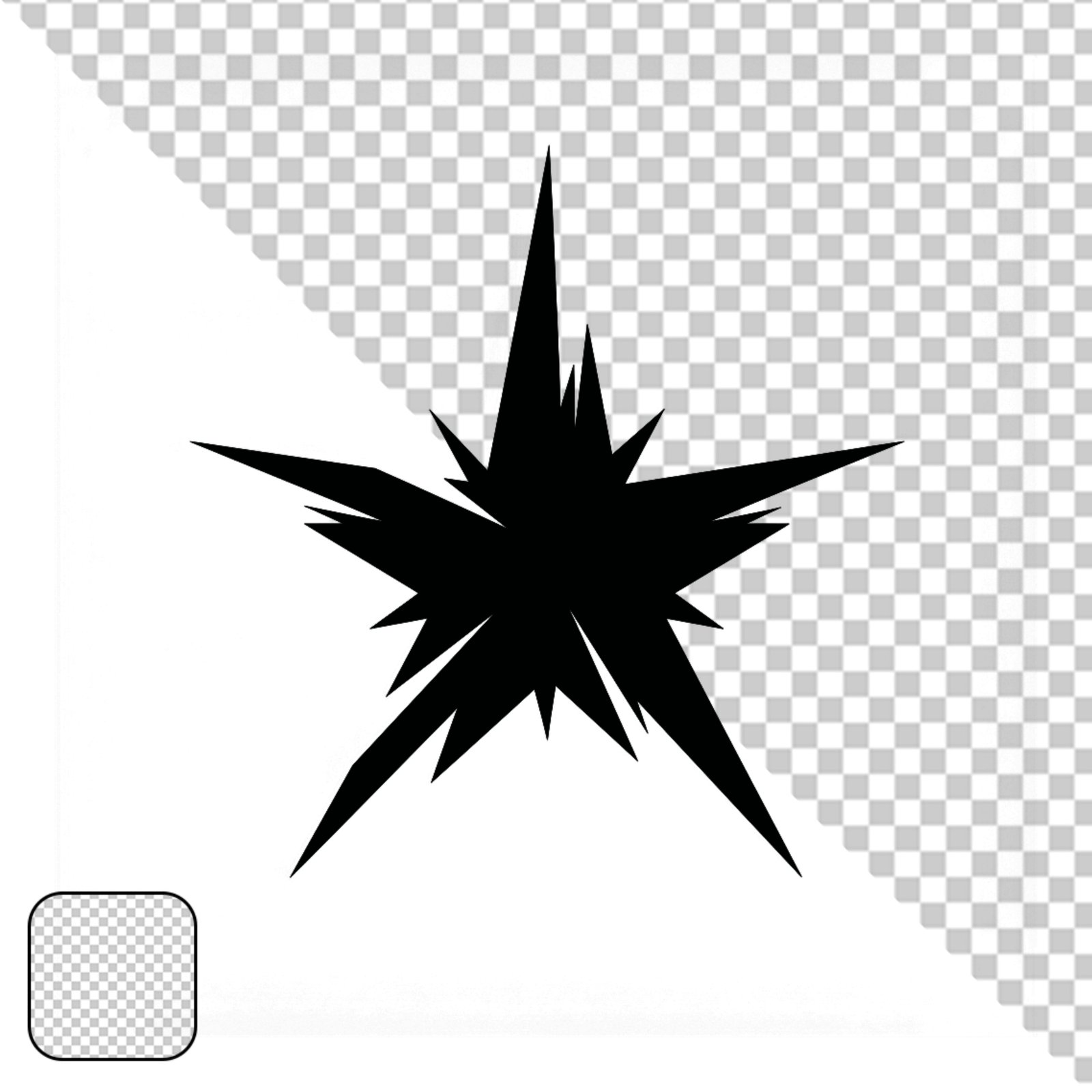 Solid Black Rectangle Cutout With Transparent Background