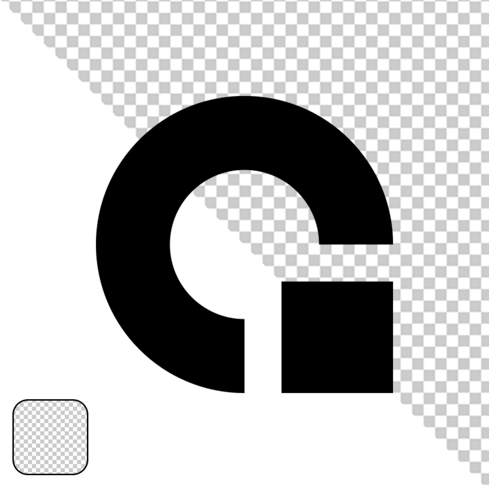 Solid Black Rectangle Shape With Transparent Background Element