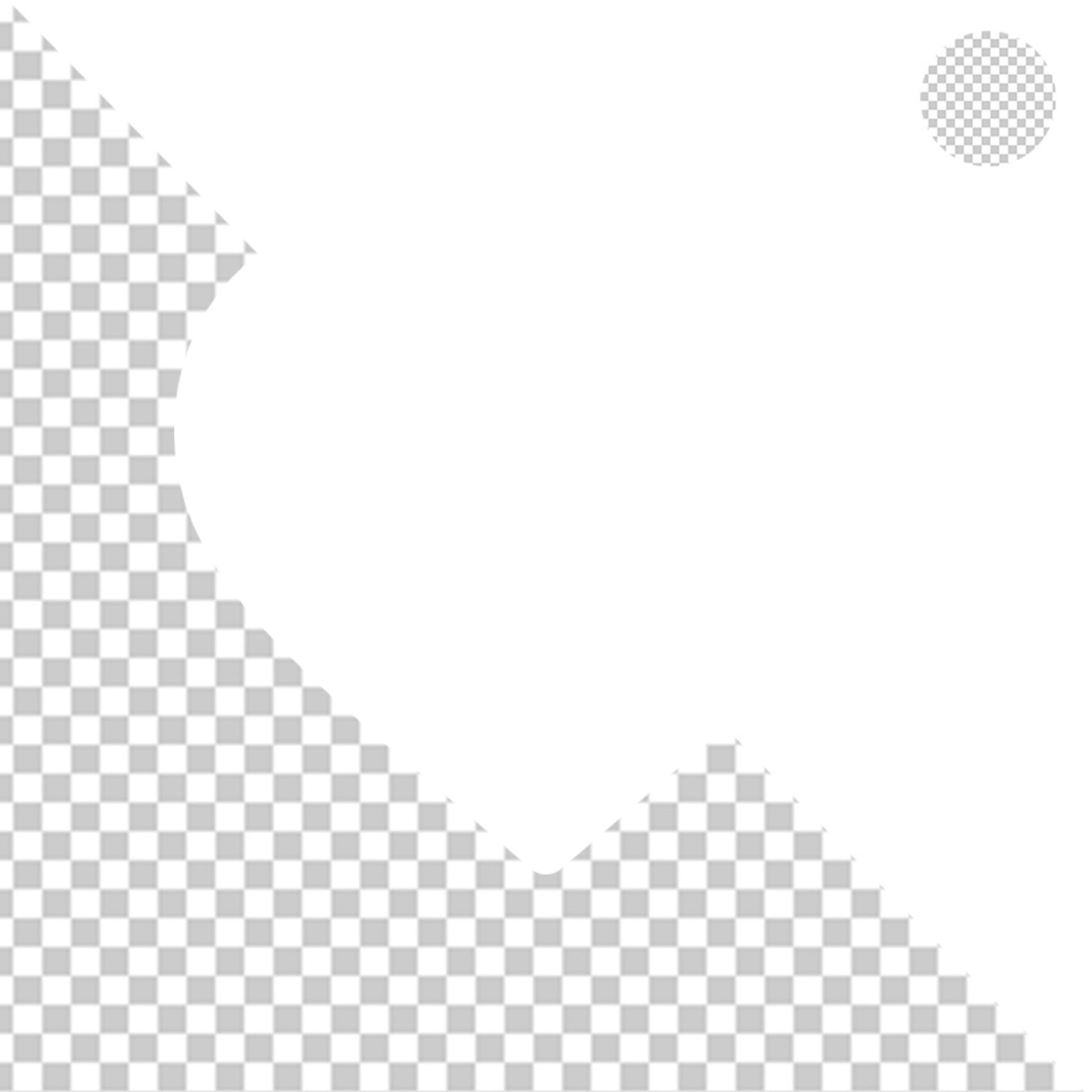 Solid White Square Element With Transparent Background