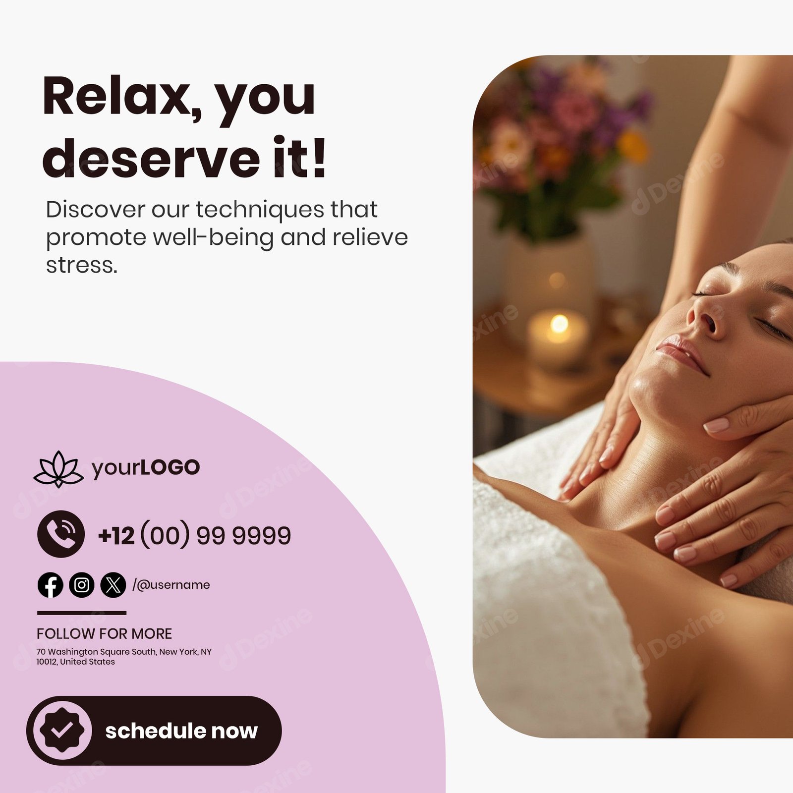 Spa And Wellness Relaxation Social Media Post Template Design