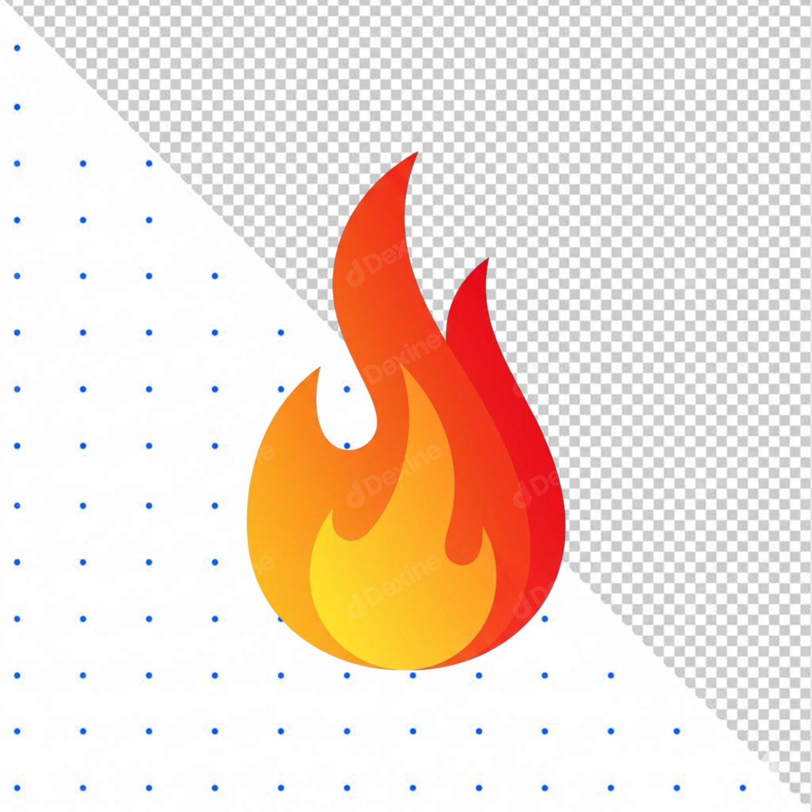 Stylized Fire Flame Icon PNG With Transparent Background