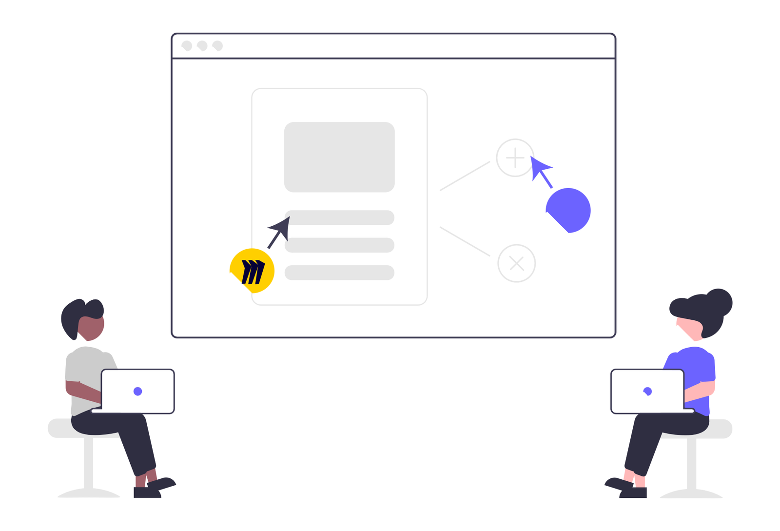 Team Collaboration On Digital Workflow And Project Management UI Illustration