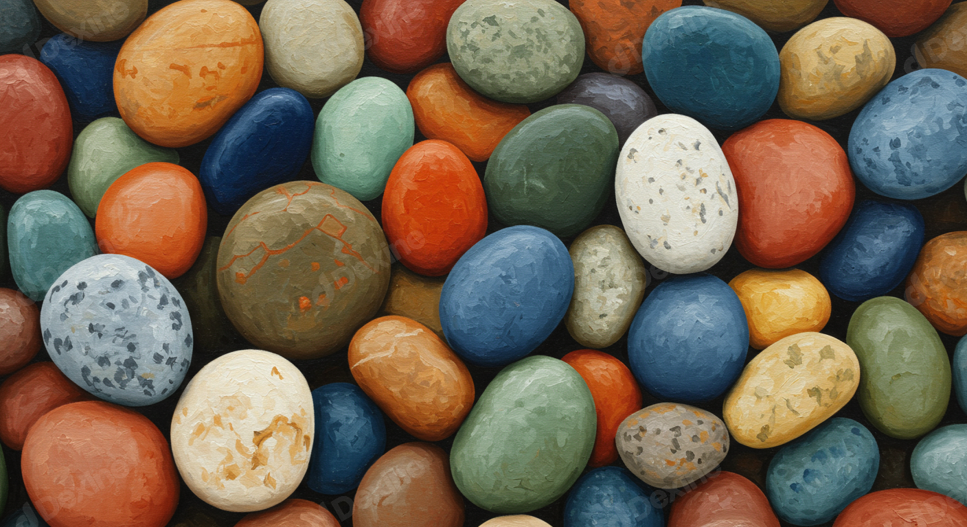 Textured Colorful Smooth Pebbles Abstract Artistic Background