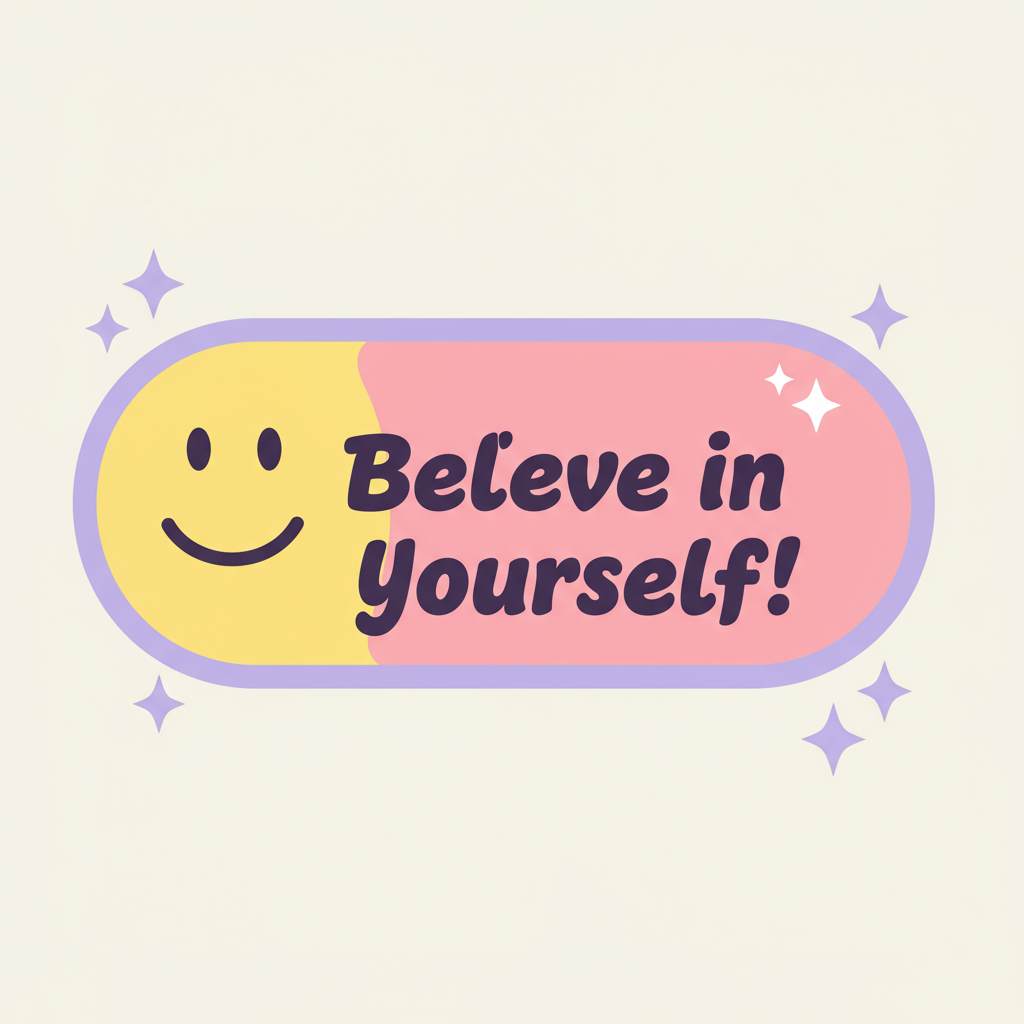 Uplifting Believe In Yourself Smiley Face Motivational Quote Graphic
