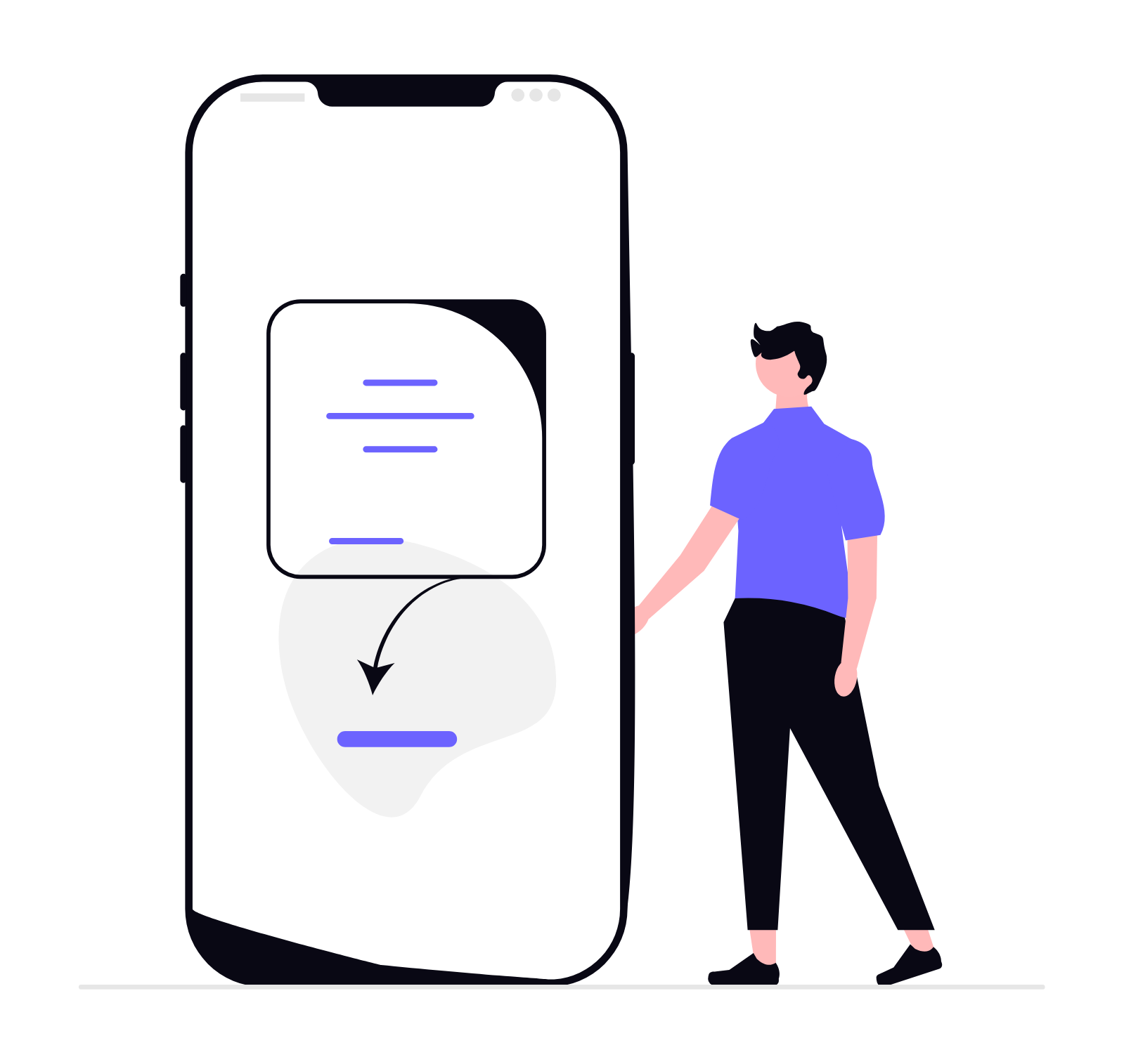 User Interaction With Mobile Phone App UI Flat Design