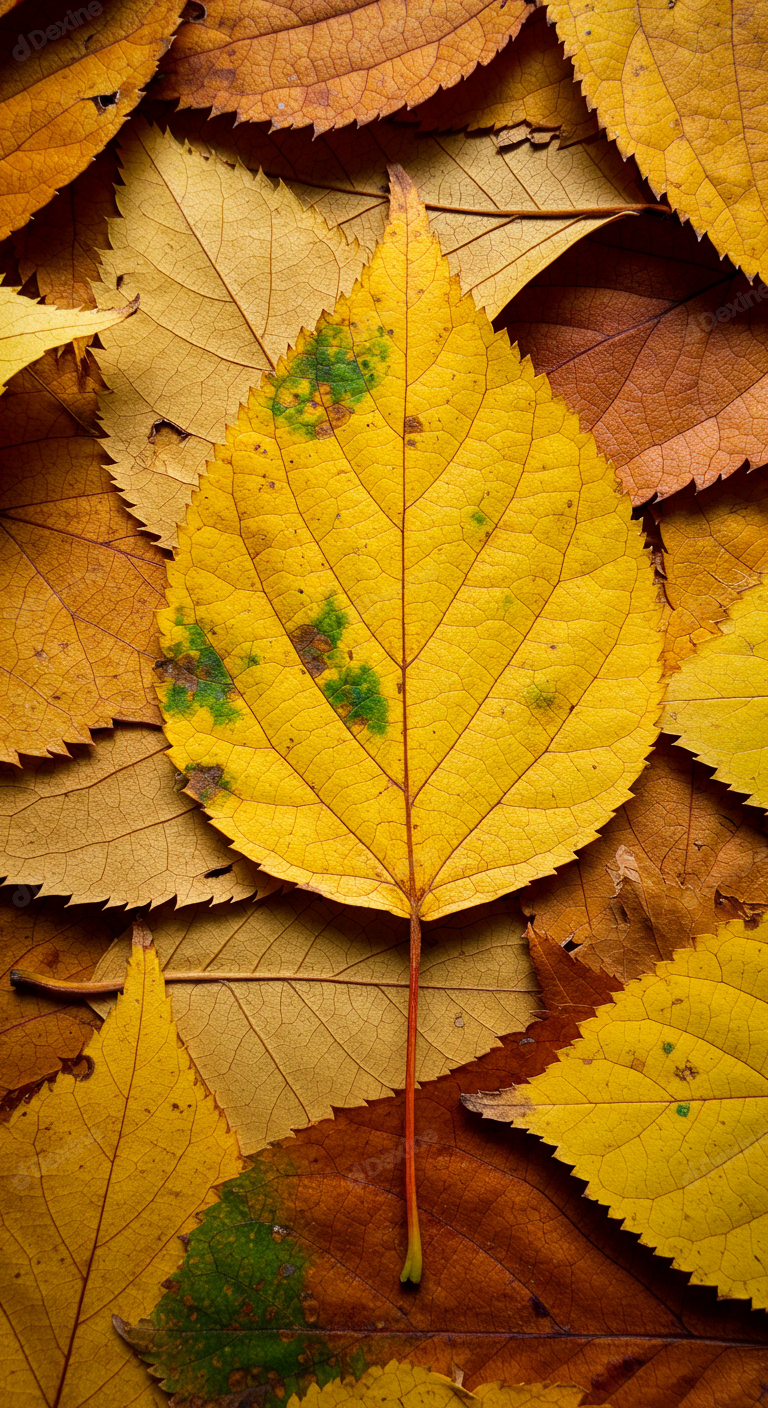 Vibrant Autumn Leaves Background Detailed Texture And Rich Fall Colors