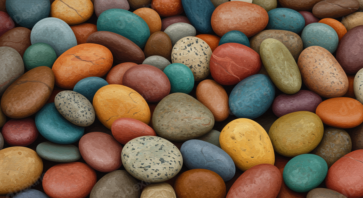 Vibrant Colorful Smooth Pebbles And River Stones Background Texture