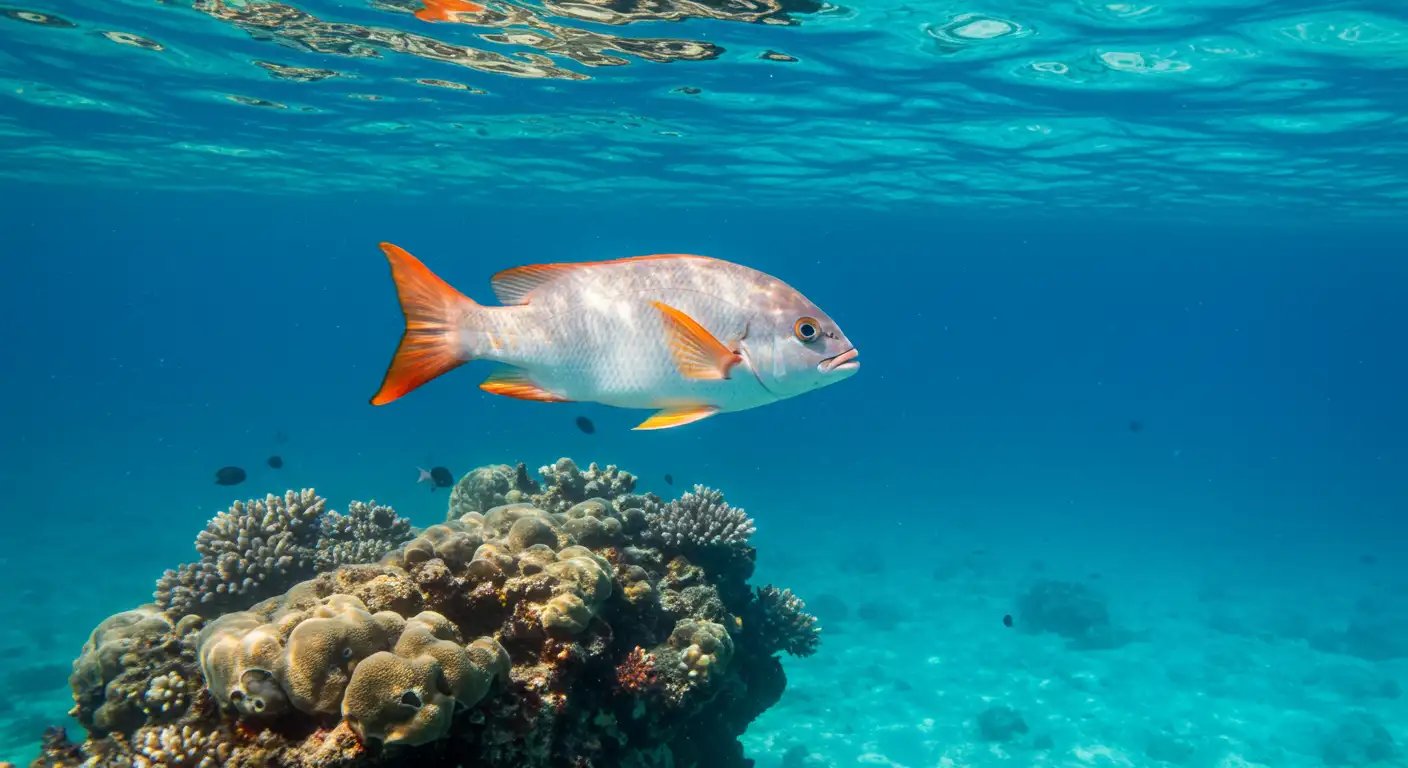 Vibrant Fish Swimming Over Coral Reef In Pristine Tropical Waters