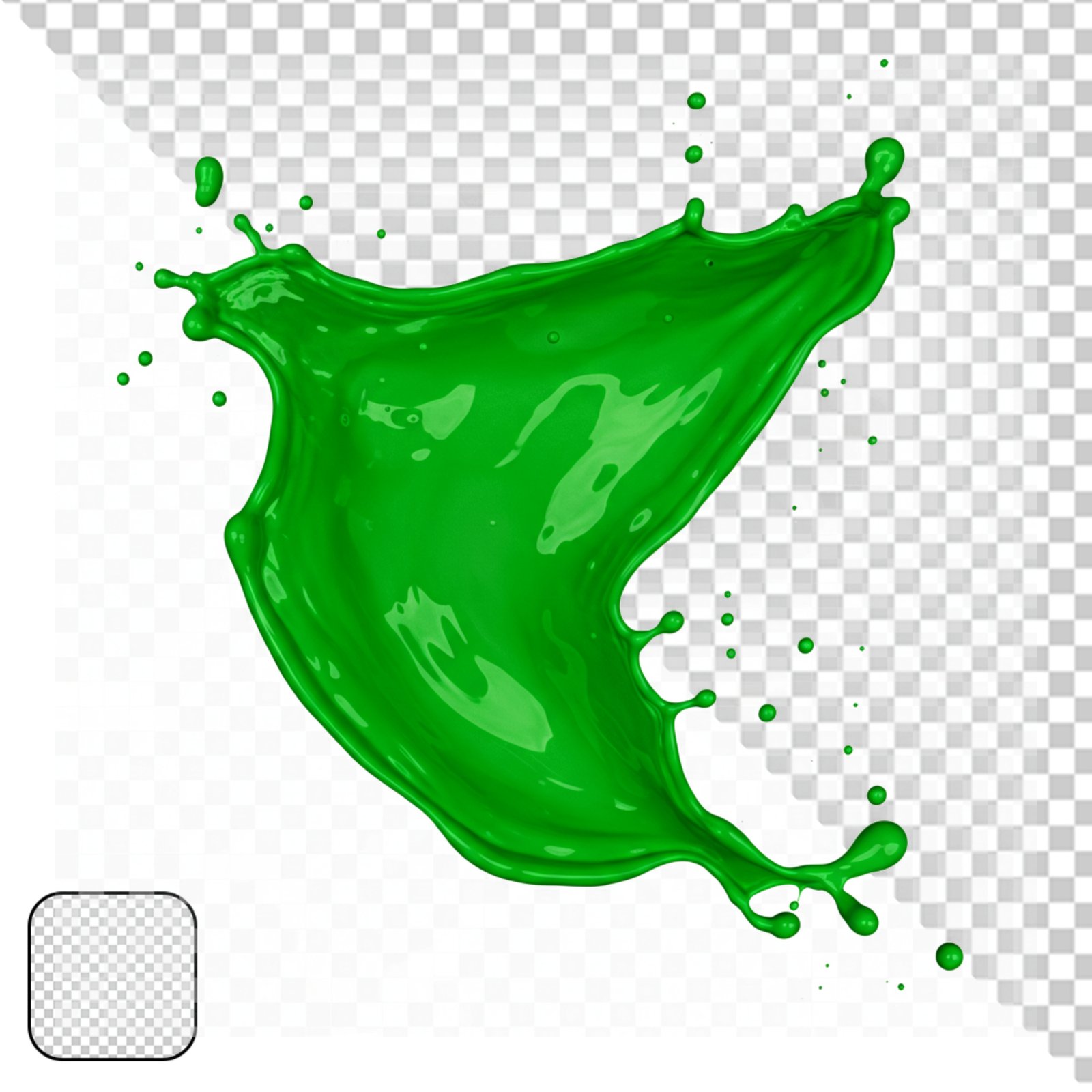 Vibrant Green Paint Splash Transparent PNG Design Element