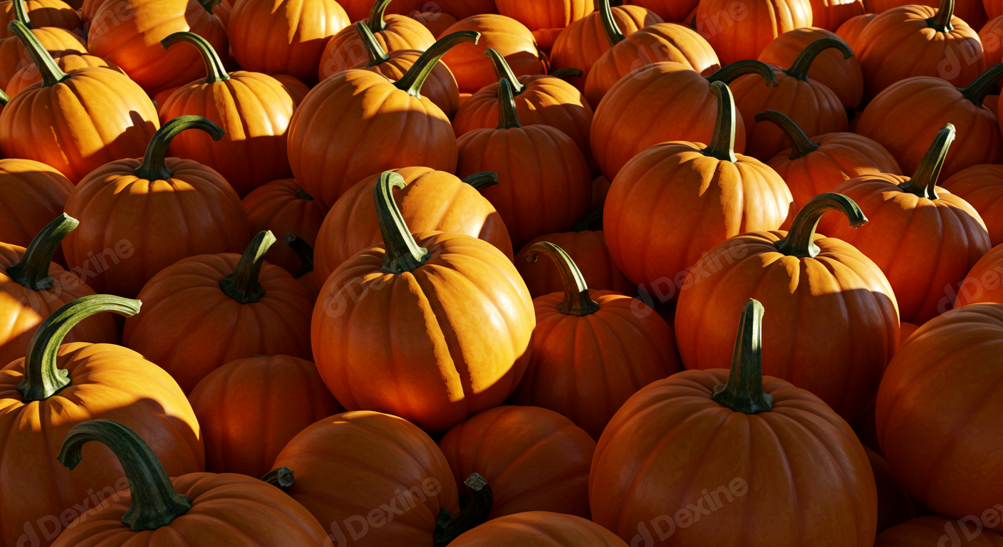 Vibrant Orange Pumpkins Background For Autumn Harvest And Halloween