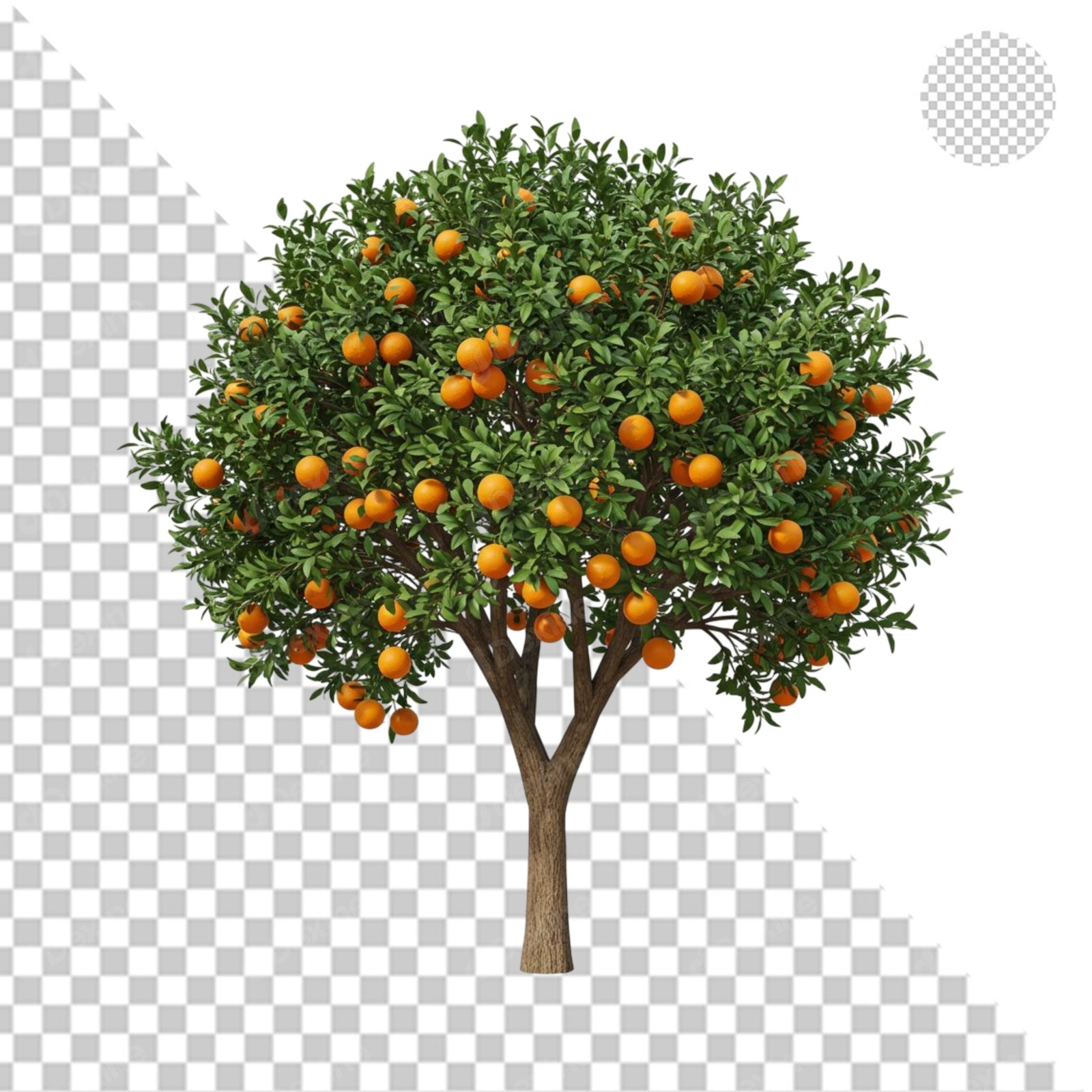 Vibrant Orange Tree With Ripe Fruits Transparent PNG Cutout