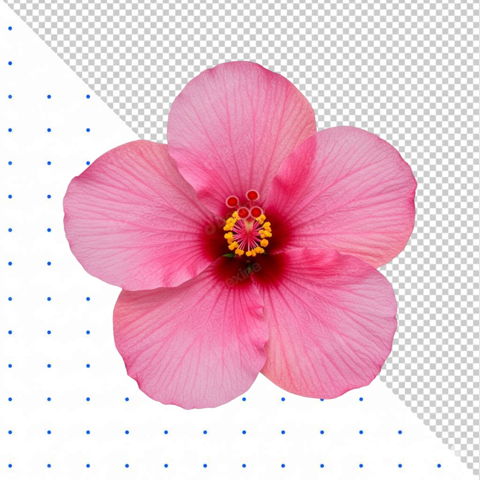 Vibrant Pink Hibiscus Flower Isolated With Transparent Background PNG