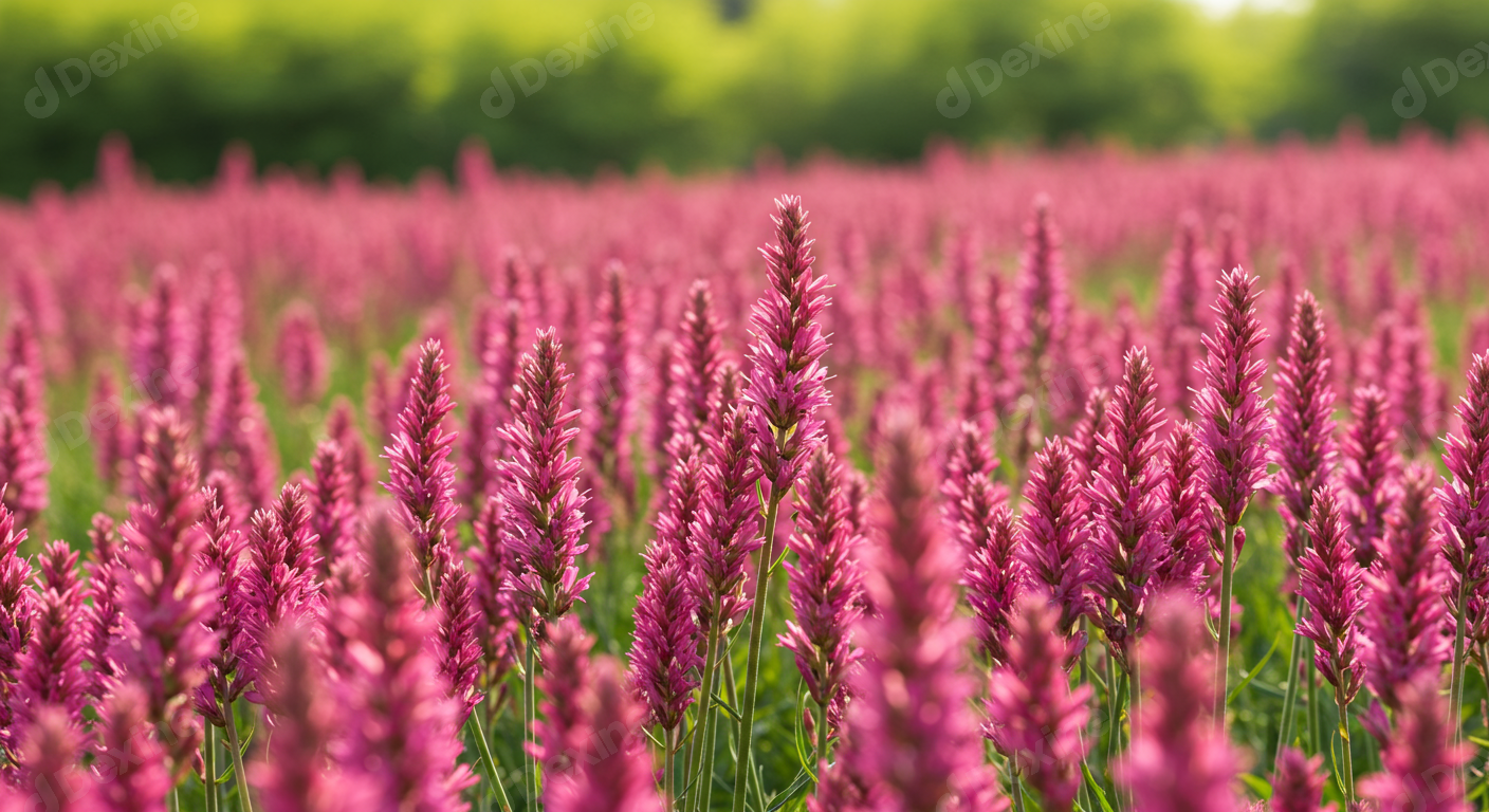 Vibrant Pink Spiky Flowers Blooming In Summer Meadow
