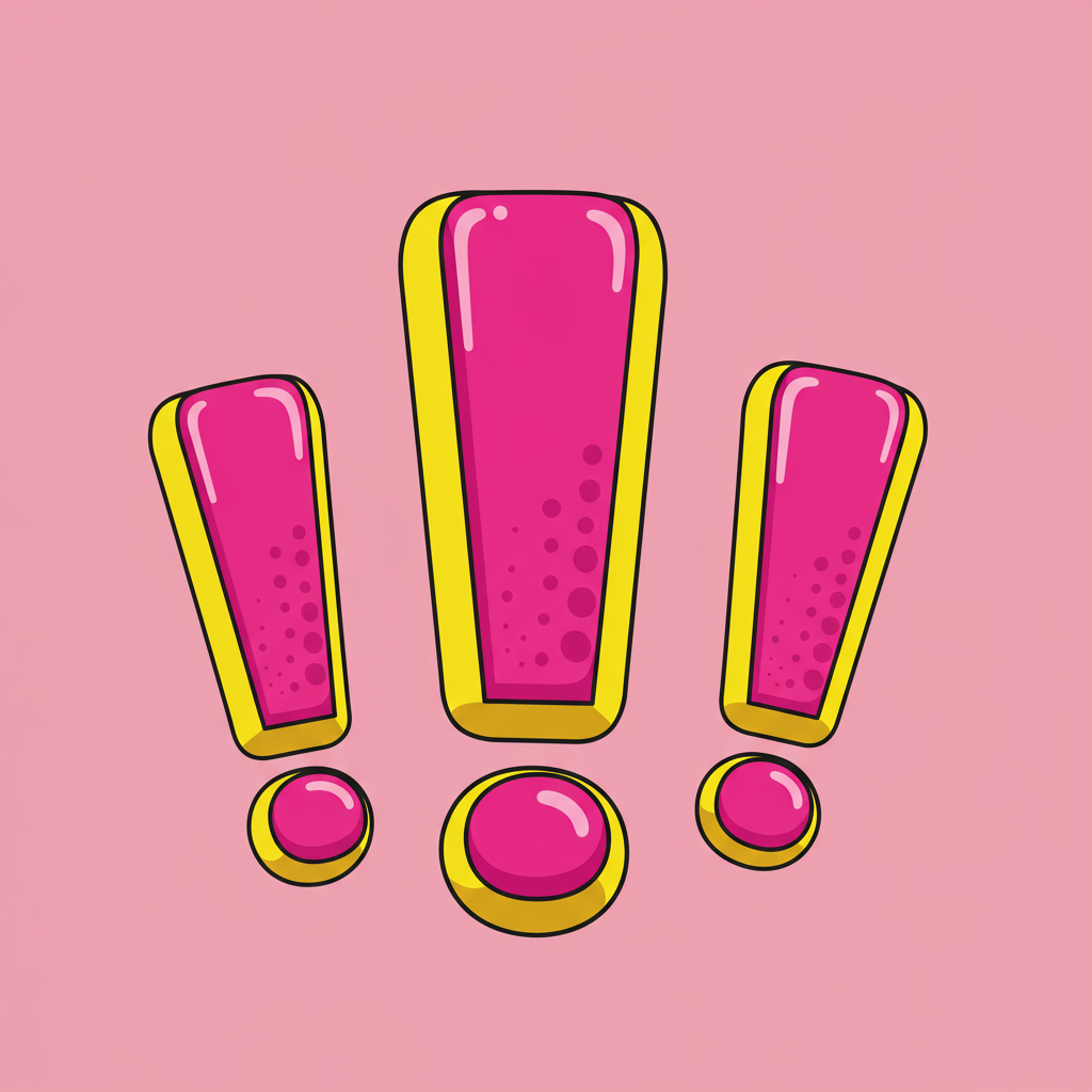 Vibrant Pop Art Style Exclamation Marks For Attention And Alertness