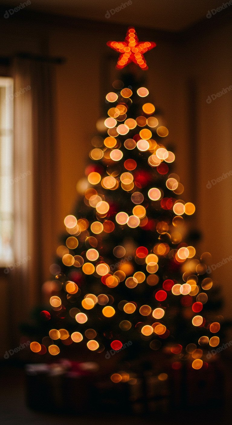 Warm Christmas Tree Bokeh Lights Capturing A Festive Season Vibe