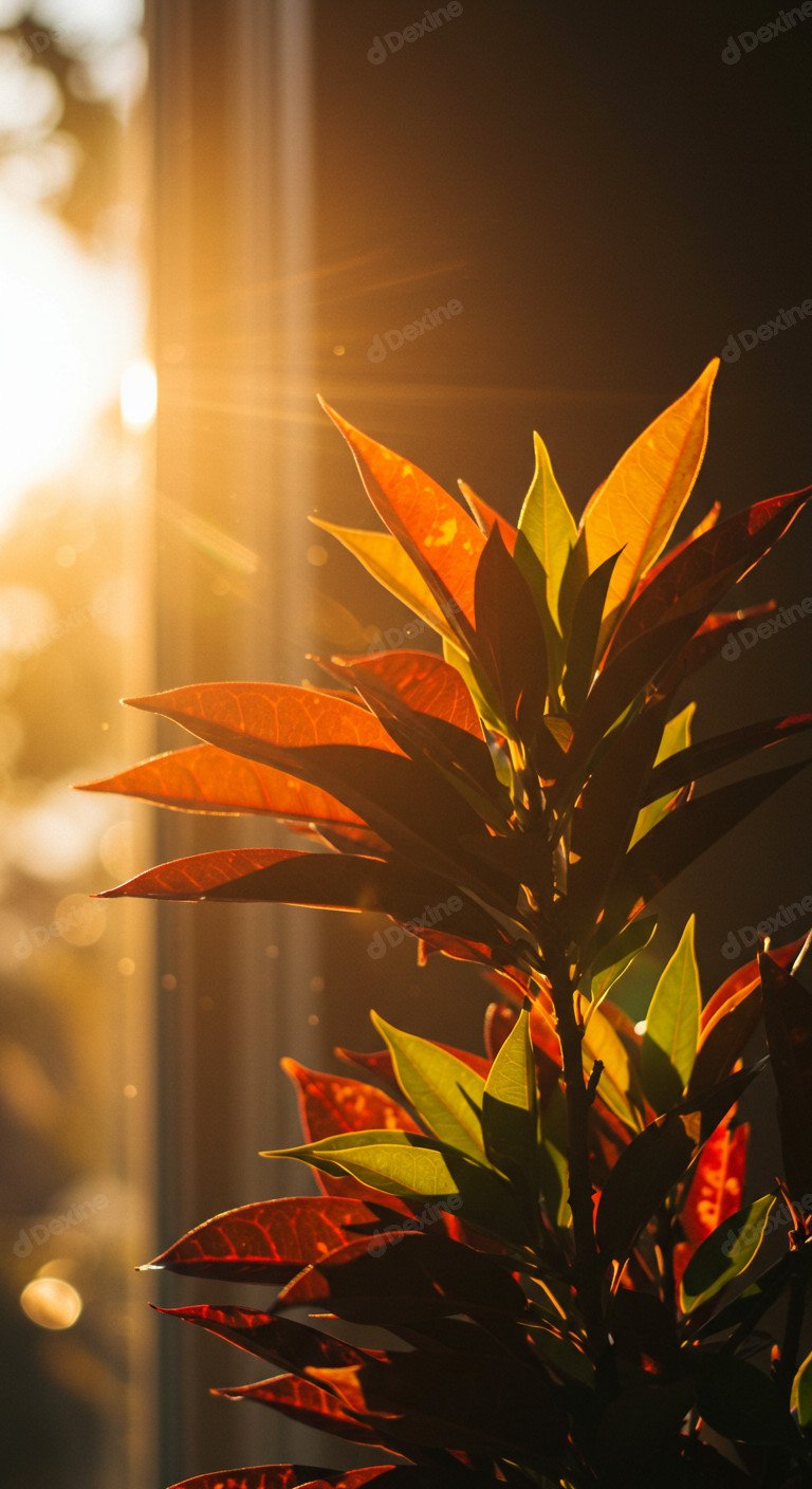 Warm Sunlight On Colorful Leaves A Festive Season Vibe