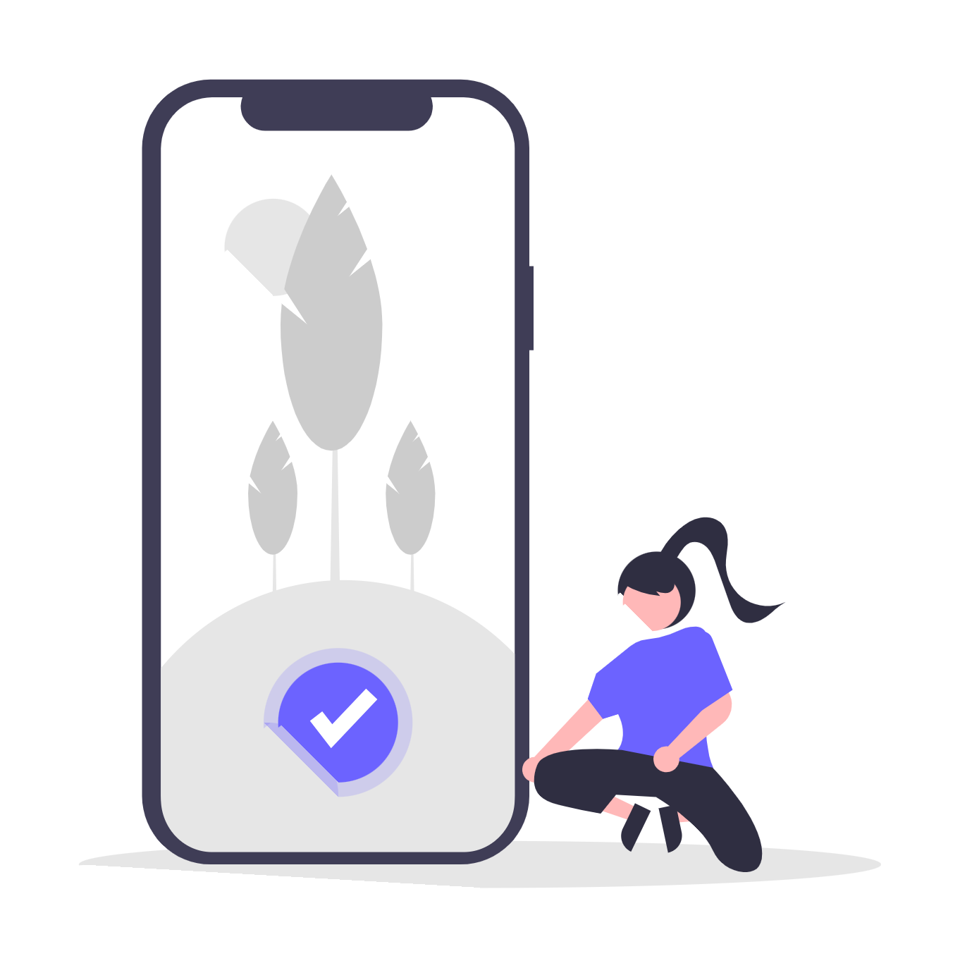 Woman Interacting With Smartphone Displaying Verified Nature App