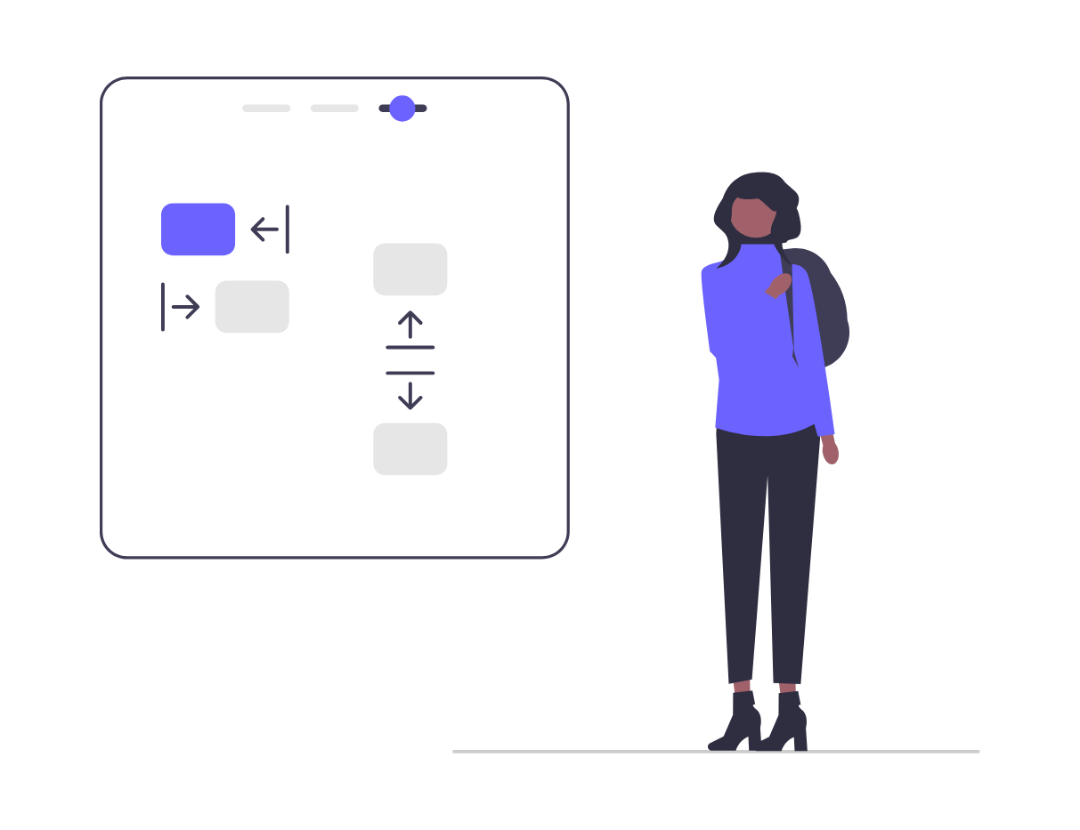 Woman User Interacting With Responsive Web Design Settings Flat Illustration