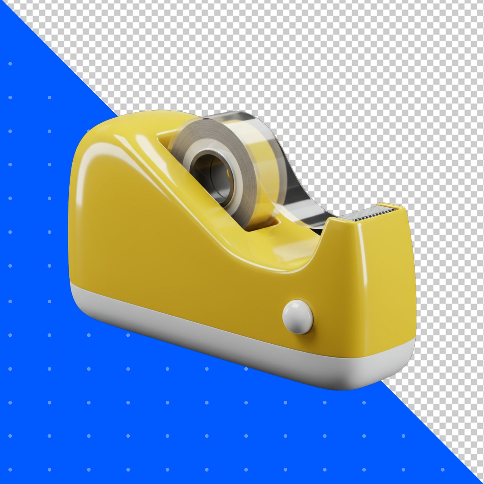 Yellow Tape Dispenser Cutout With Transparent Background