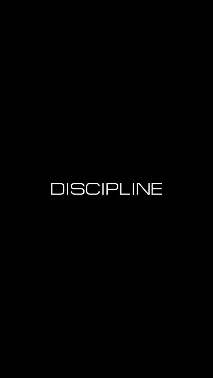 a black background with the word discpline written in white