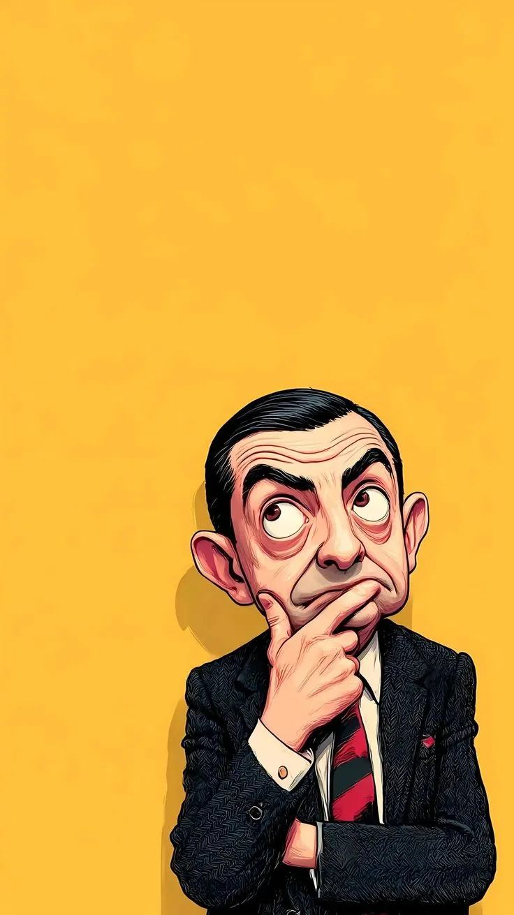 a man in a suit and tie with his hands on his chin