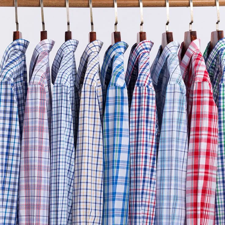 Pure 100% Cotton Plaid Shirts for Men High Grade Business Long Sleeve Casual Checked Shirt Mens